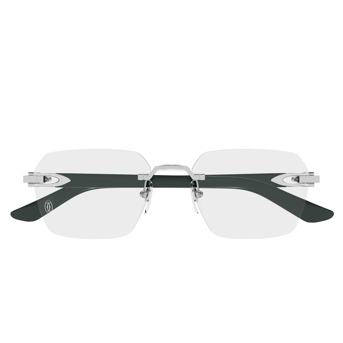 Cartier Occhiali da Vista CT0623O 003 ArgentoVerde/Trasparente Uomo
