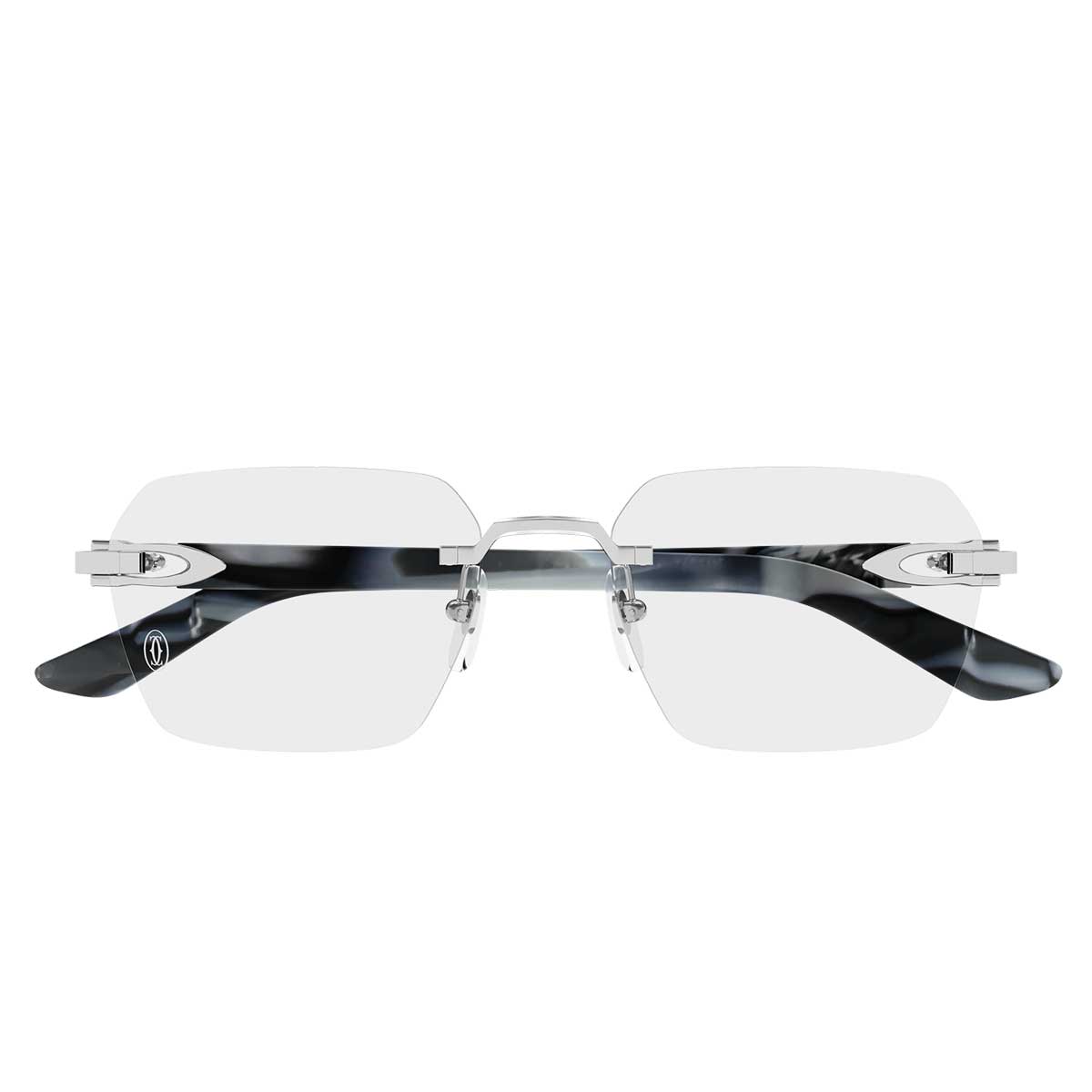 Cartier Occhiali da Vista CT0623O 005 ArgentoGrigio/Trasparente Uomo
