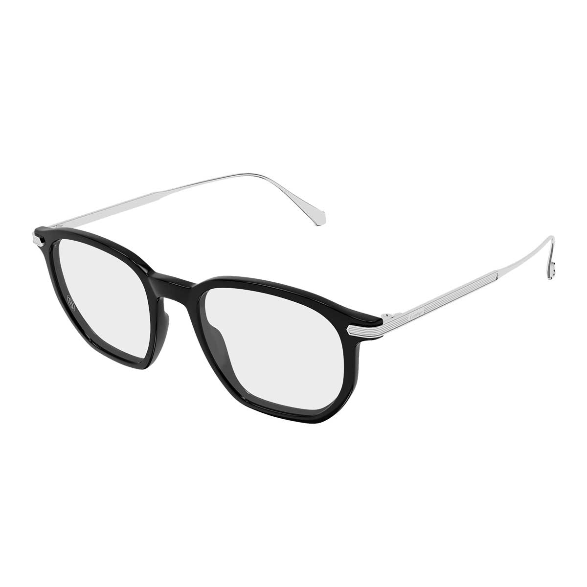 Cartier Occhiali da Vista CT0628O 002 NeroArgento/Trasparente Uomo