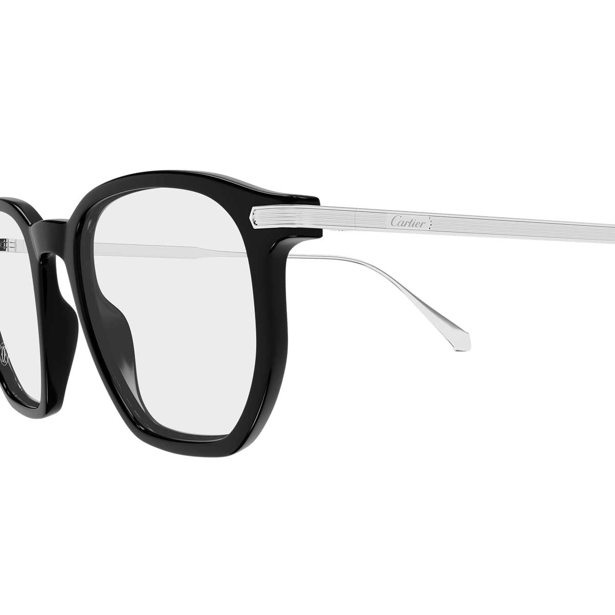 Cartier Occhiali da Vista CT0628O 002 NeroArgento/Trasparente Uomo