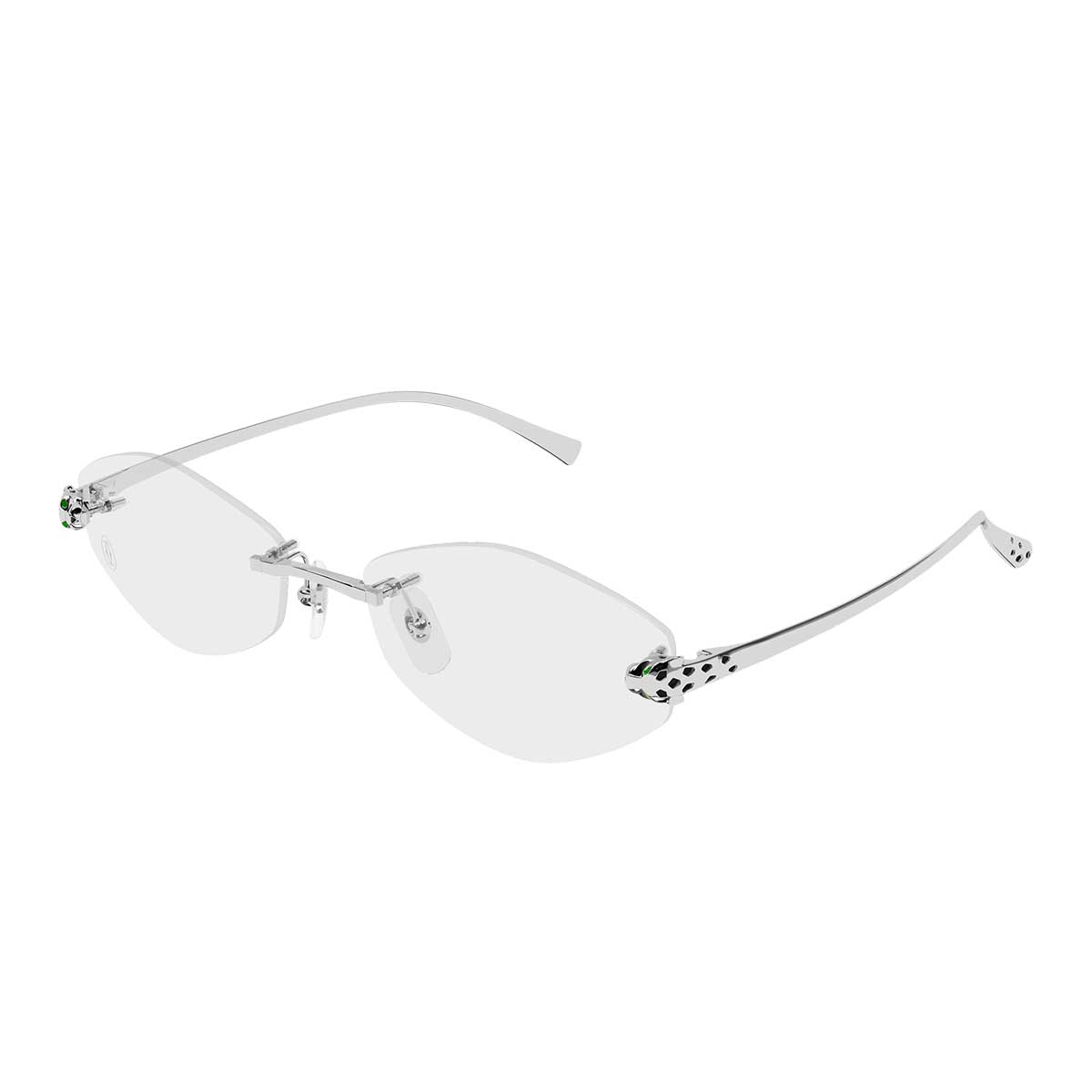 Cartier Occhiali da Vista CT0637O 002 Argento/Trasparente Donna