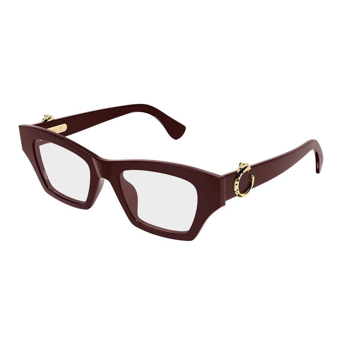 Cartier Occhiali da Vista CT0639O 008 Burgundy/Trasparente Donna
