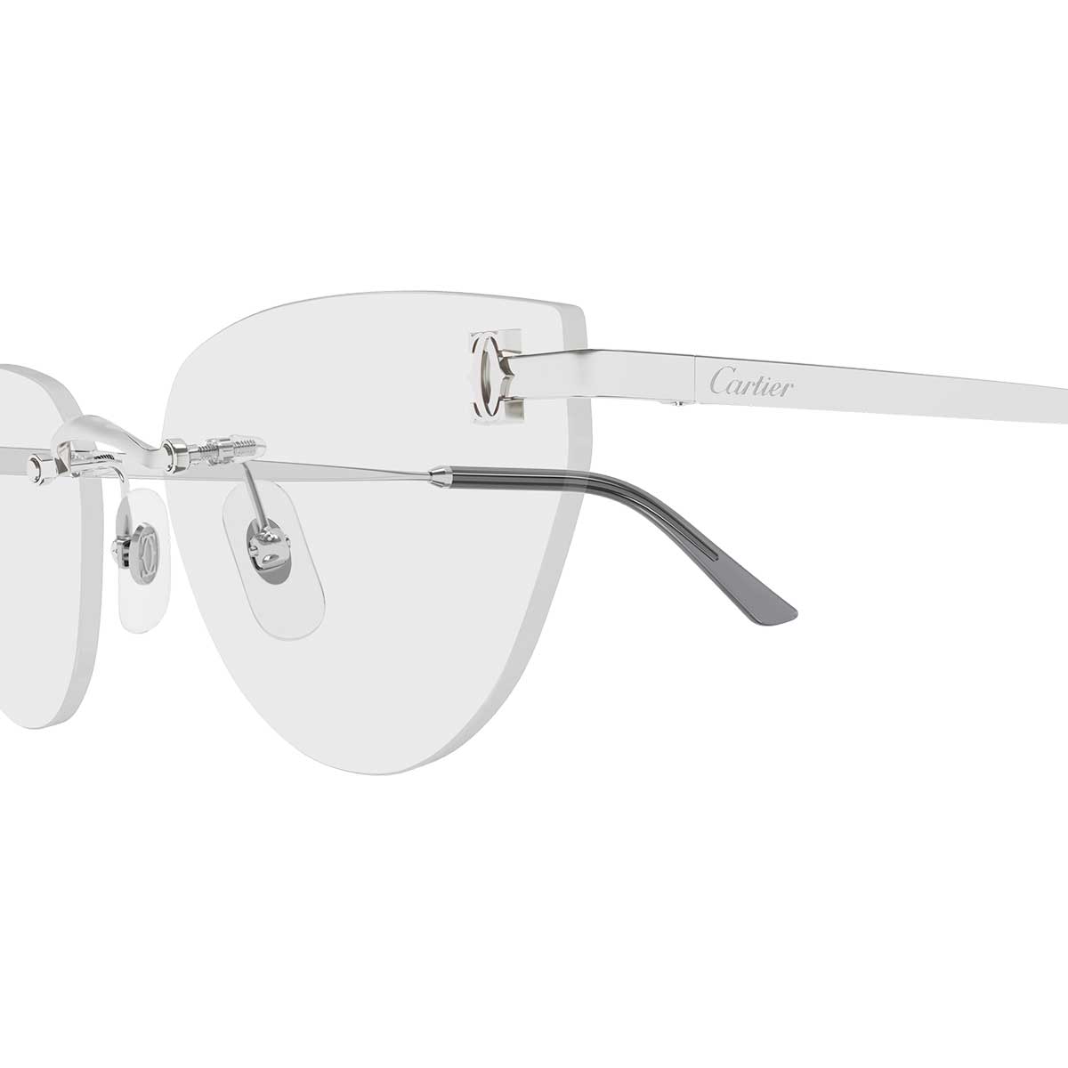 Cartier Occhiali da Vista CT0673O 002 Argento/Trasparente Donna