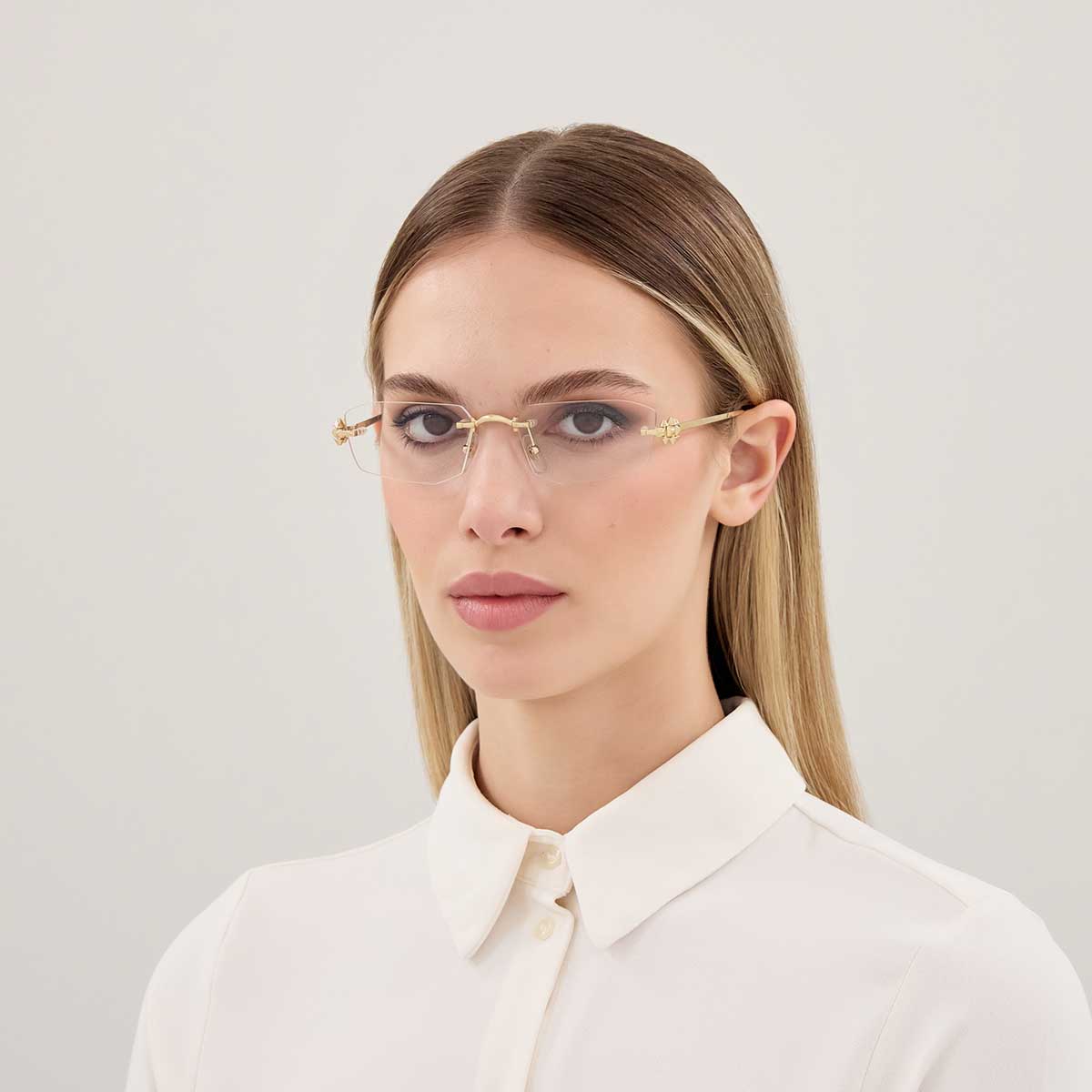 Cartier Occhiali da Vista CT0683O 001 Oro/Trasparente Unisex 4