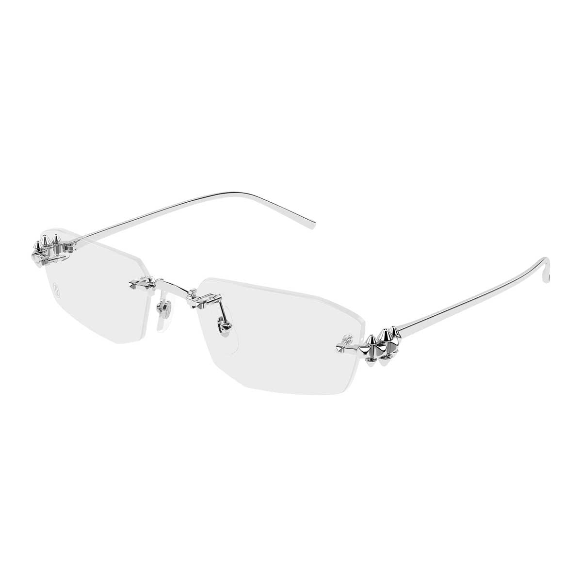 Cartier Occhiali da Vista CT0683O 002 Argento/Trasparente Unisex 2