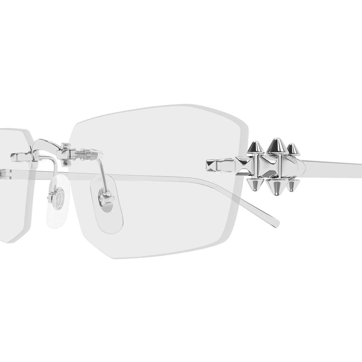 Cartier Occhiali da Vista CT0683O 002 Argento/Trasparente Unisex 3