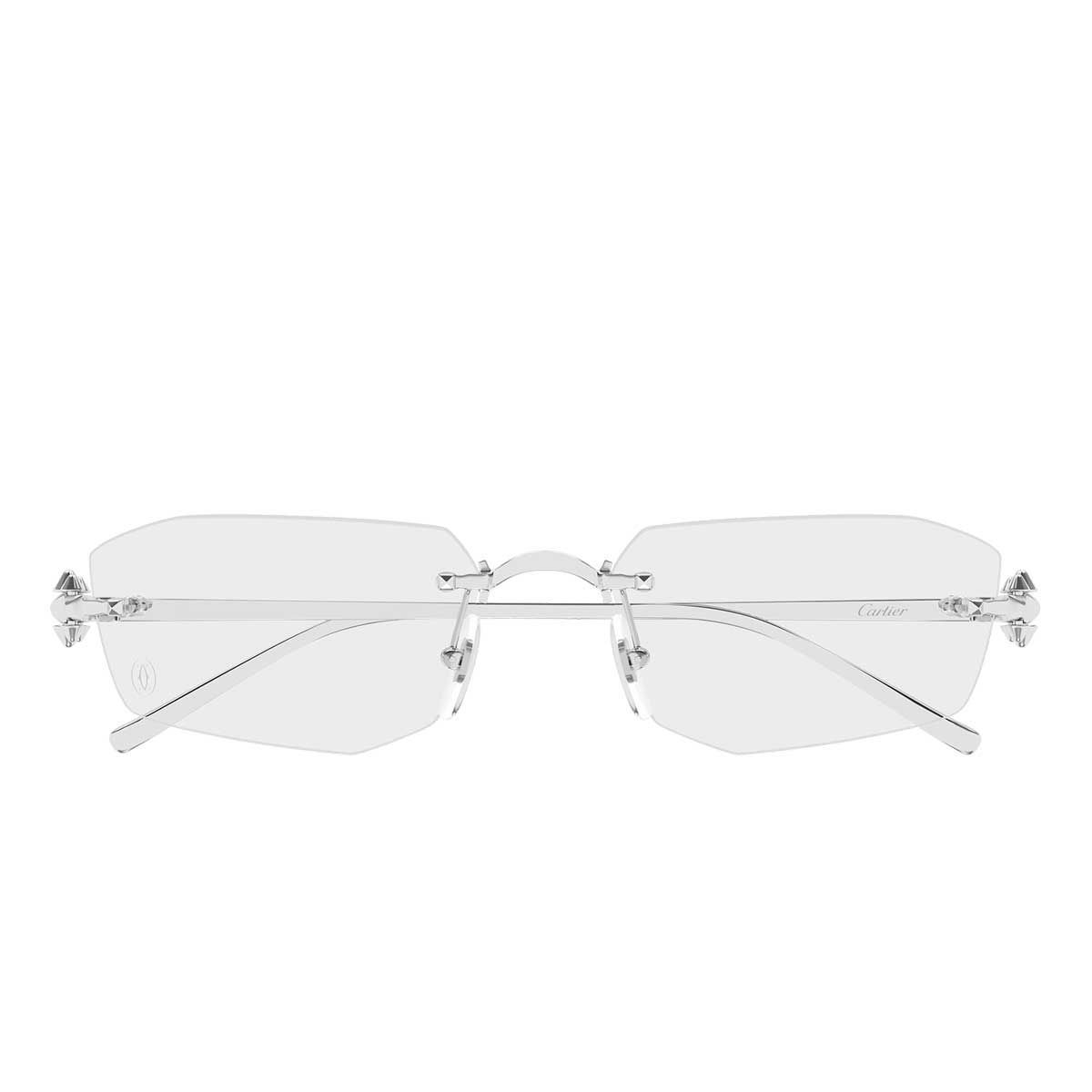 Cartier Occhiali da Vista CT0683O 002 Argento/Trasparente Unisex