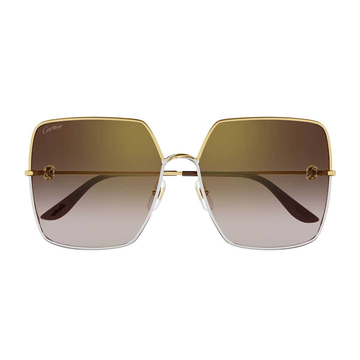 Cartier Occhiali da Sole CT0361S 002 Oro/Marrone Donna