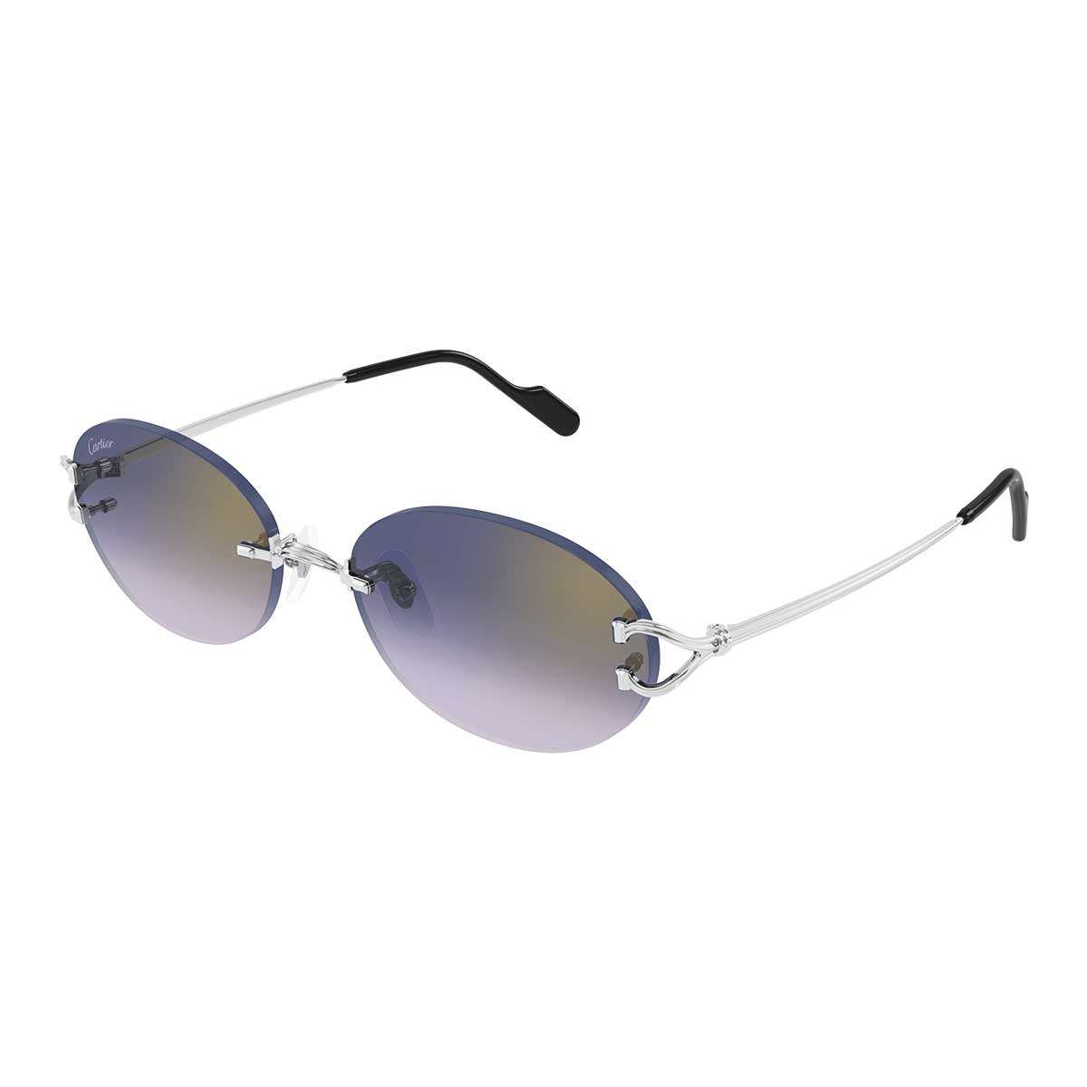 Cartier Occhiali da Sole CT0551S 003 Argento/Blu Unisex