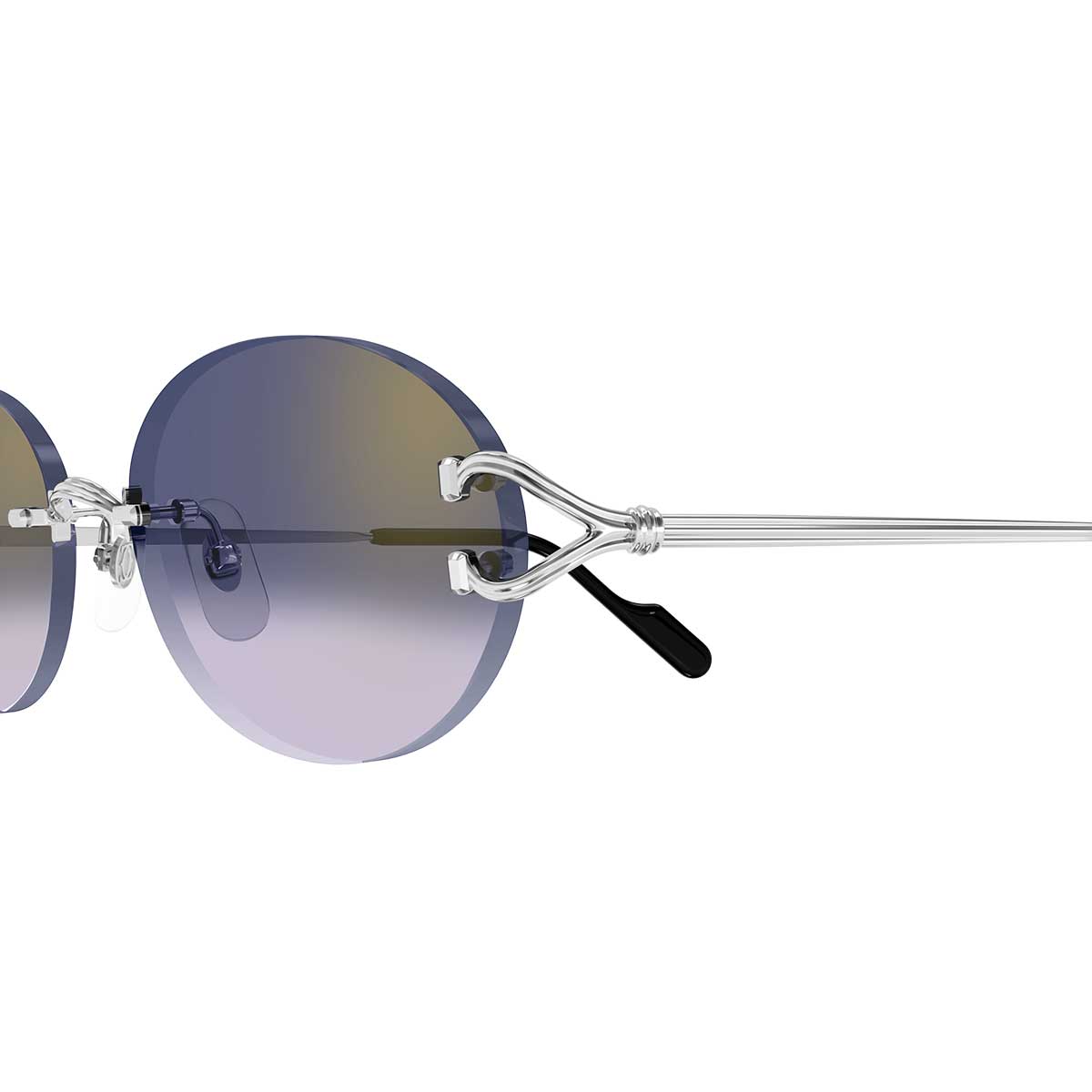 Cartier Occhiali da Sole CT0551S 003 Argento/Blu Unisex