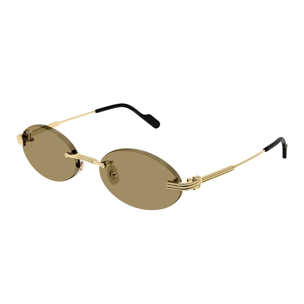Cartier Occhiali da Sole CT0615S 002 Oro/Marrone Unisex 2