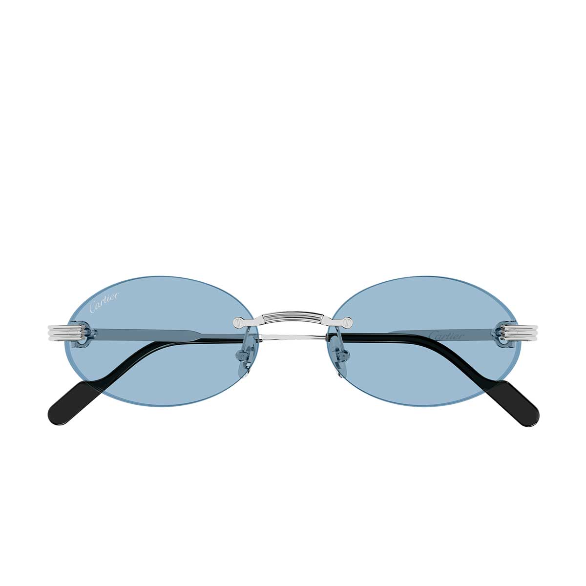 Cartier Occhiali da Sole CT0615S 005 Argento/Azzurro Unisex