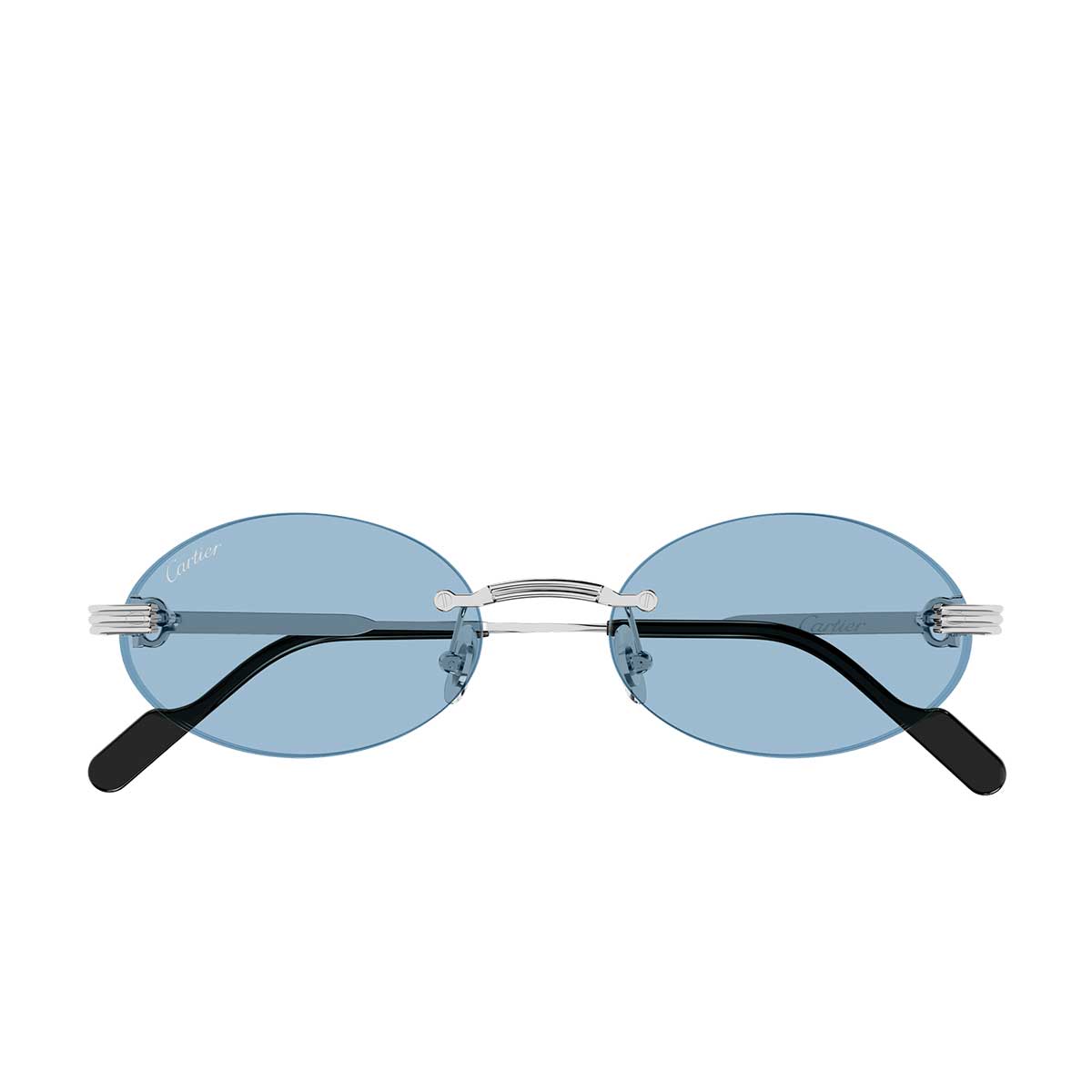 Cartier Occhiali da Sole CT0615S 010 Argento/Azzurro Unisex