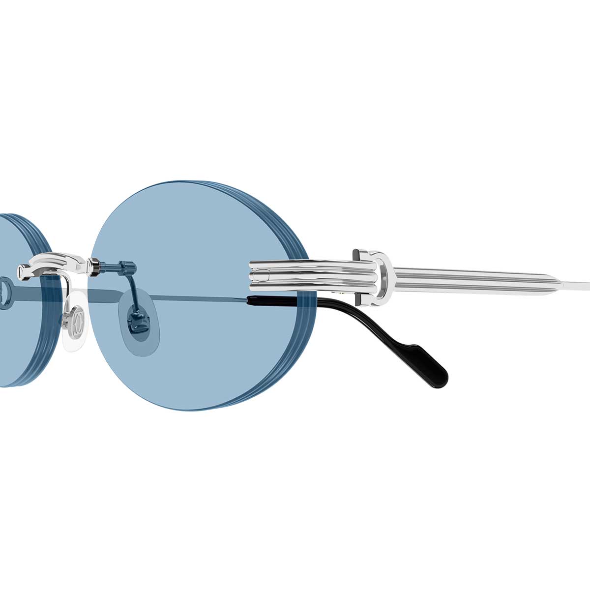 Cartier Occhiali da Sole CT0615S 010 Argento/Azzurro Unisex