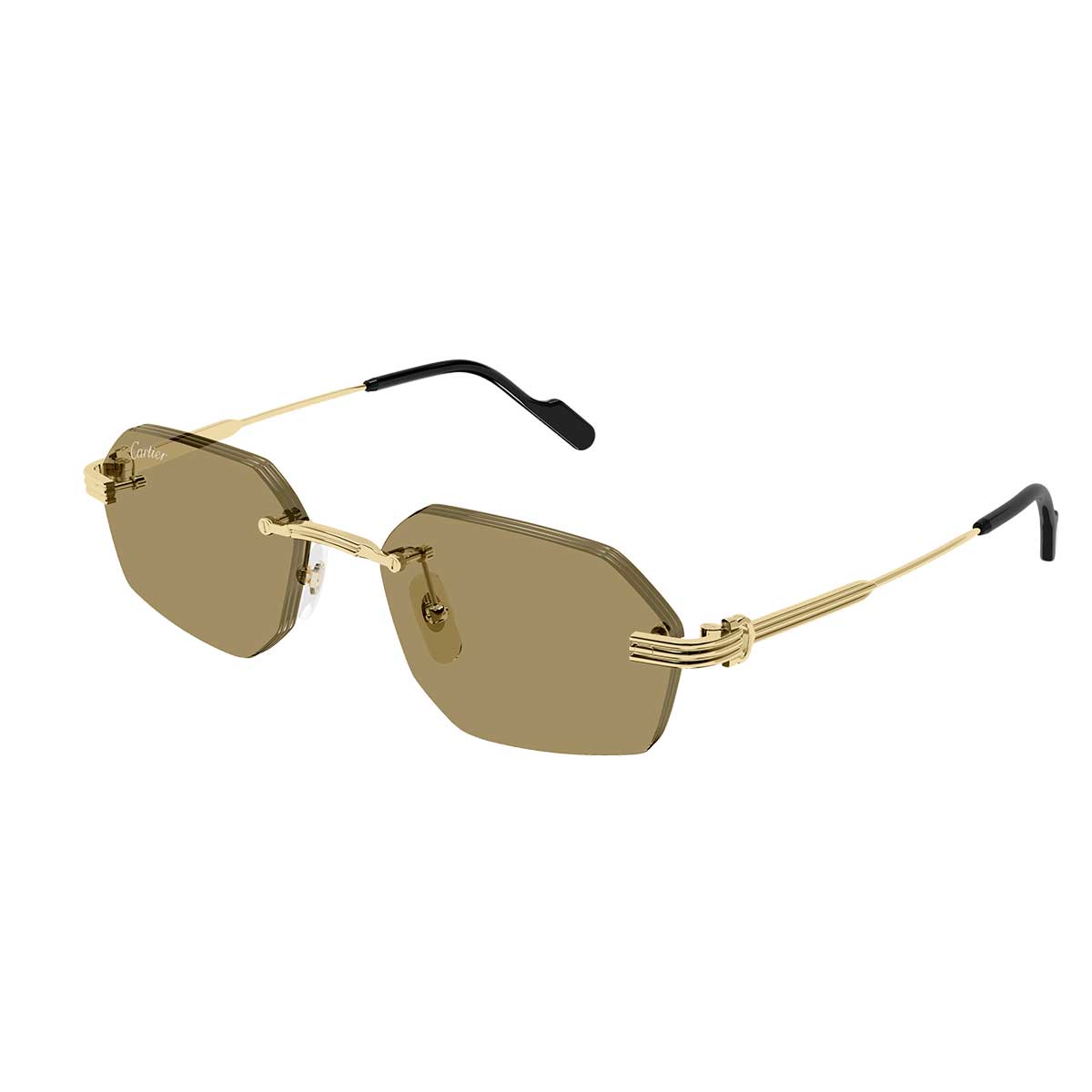 Cartier Occhiali da Sole CT0616S 002 Oro/Marrone Uomo