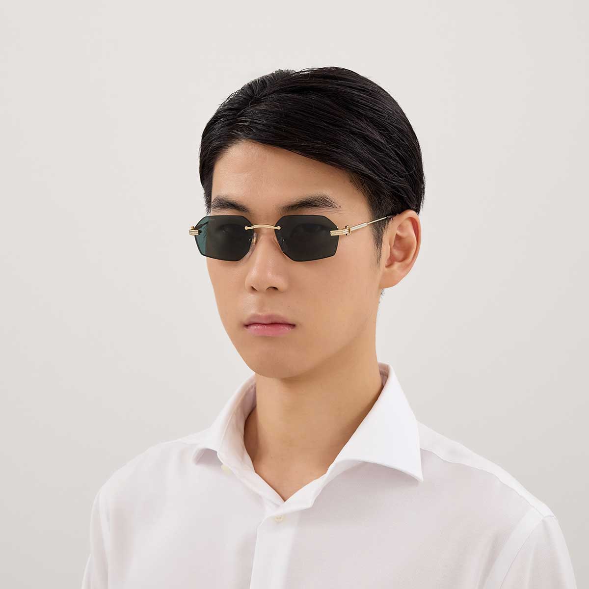 Cartier Occhiali da Sole CT0616S 003 Oro/Verde Uomo 4