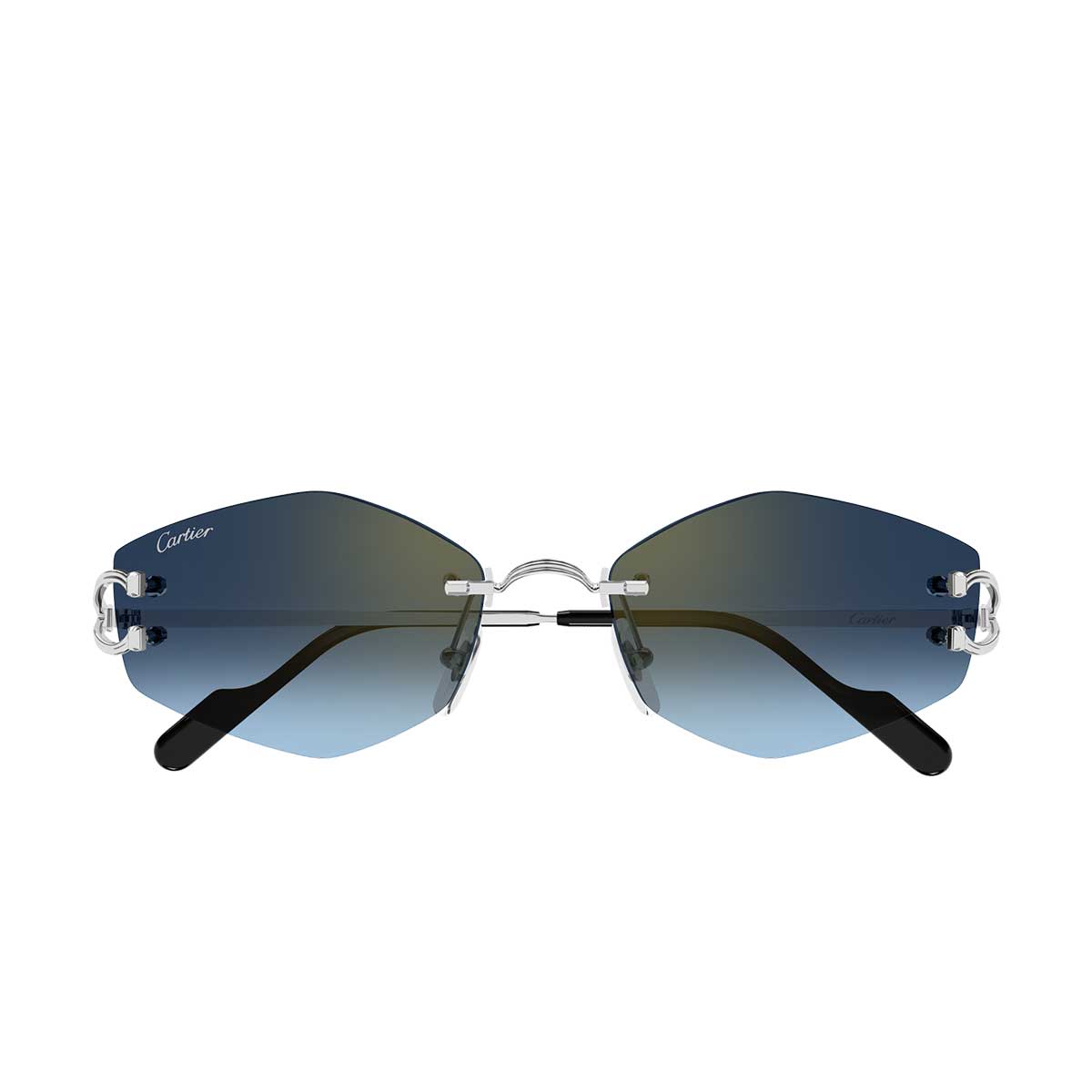 Cartier Occhiali da Sole CT0620S 002 Argento/Blu Unisex