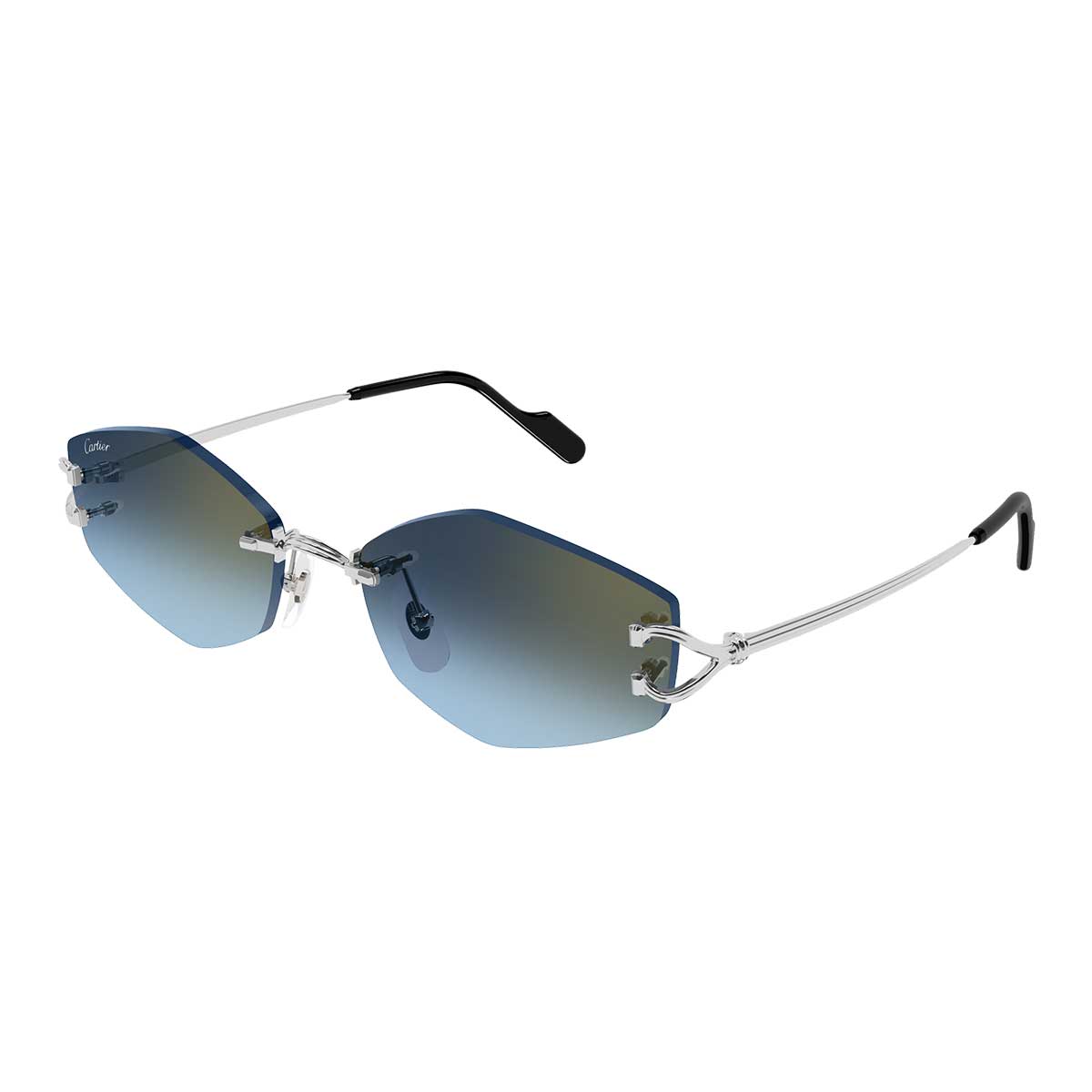 Cartier Occhiali da Sole CT0620S 002 Argento/Blu Unisex