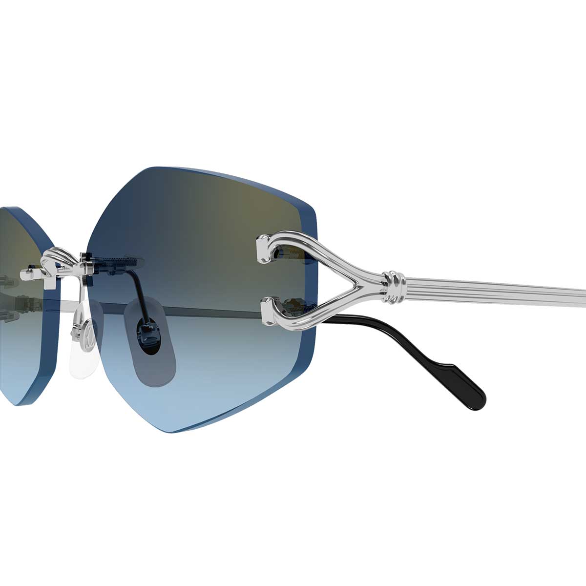 Cartier Occhiali da Sole CT0620S 002 Argento/Blu Unisex