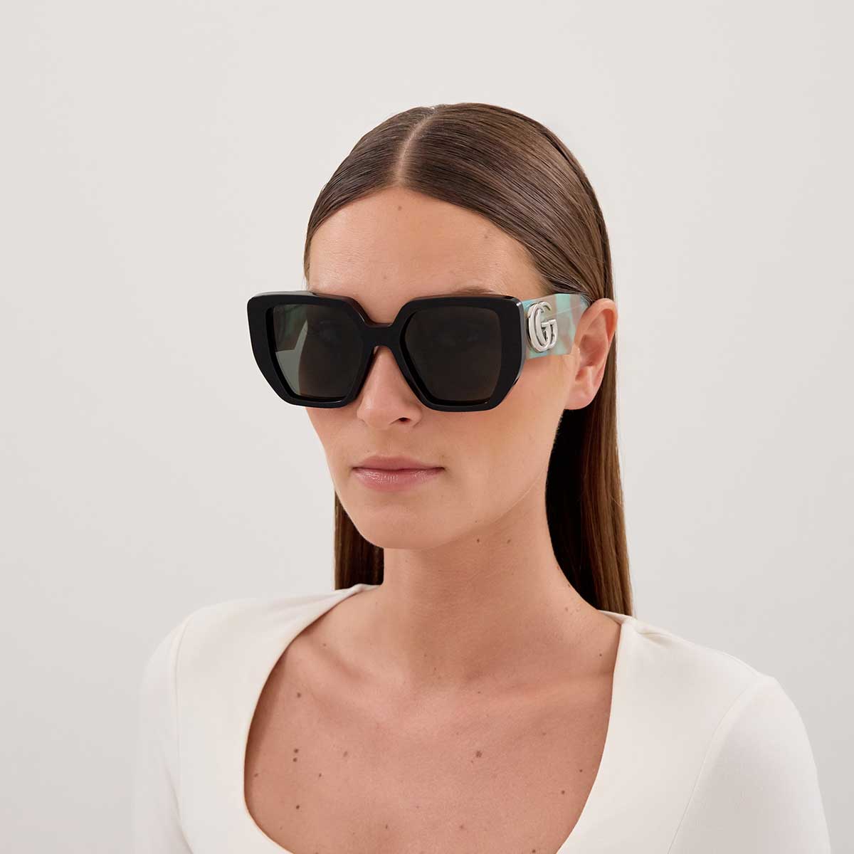 Gucci Occhiali da Sole GG0956S 011 NeroMarrone/Grigio Donna 4