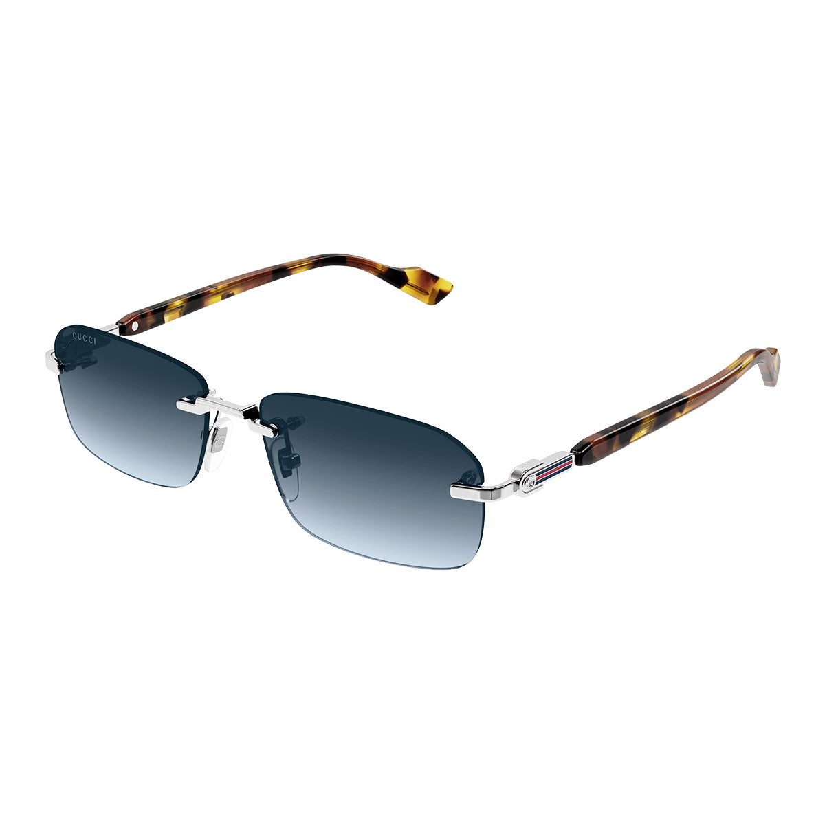 Gucci Occhiali da Sole GG1221S 007 Argento/Blu Uomo