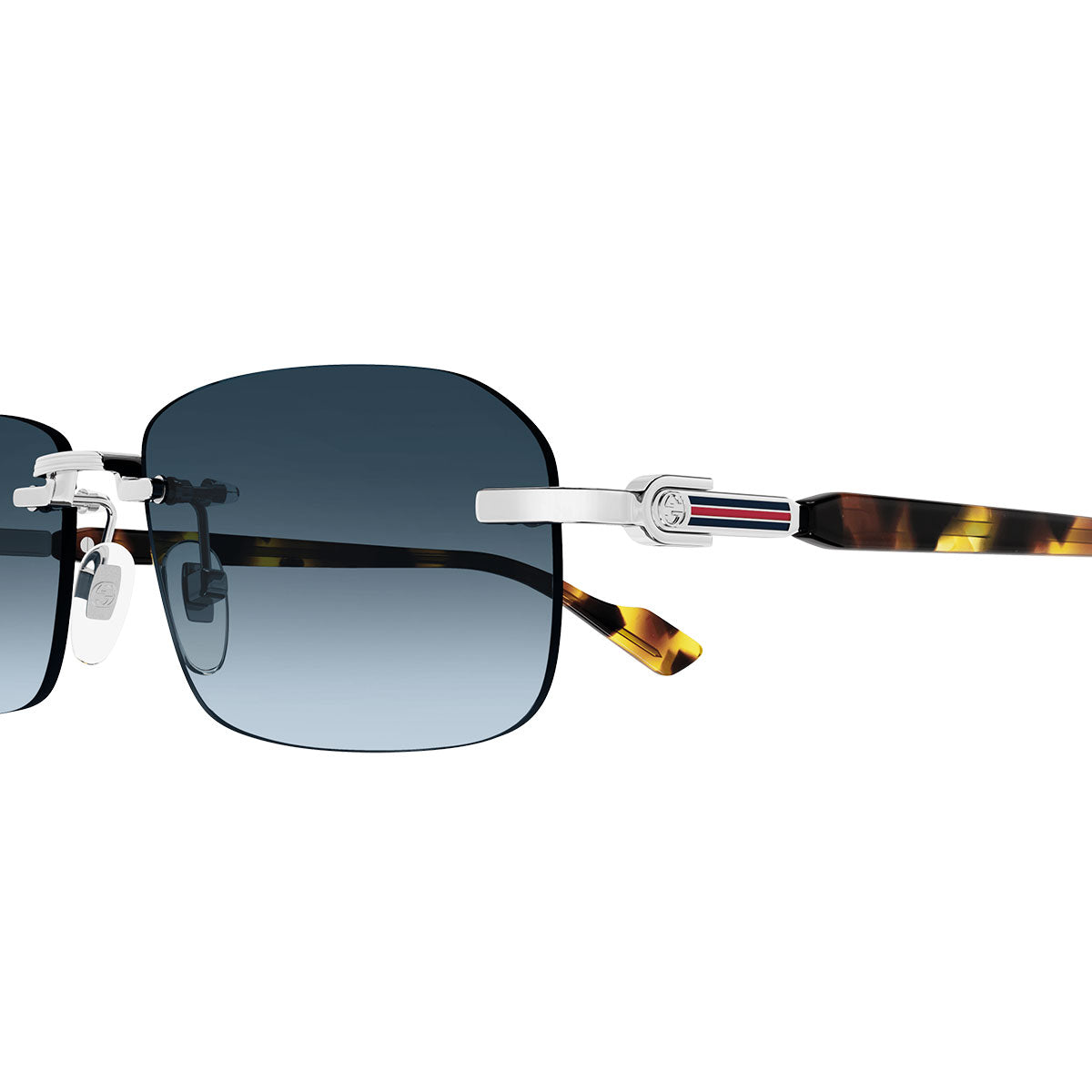 Gucci Occhiali da Sole GG1221S 007 Argento/Blu Uomo