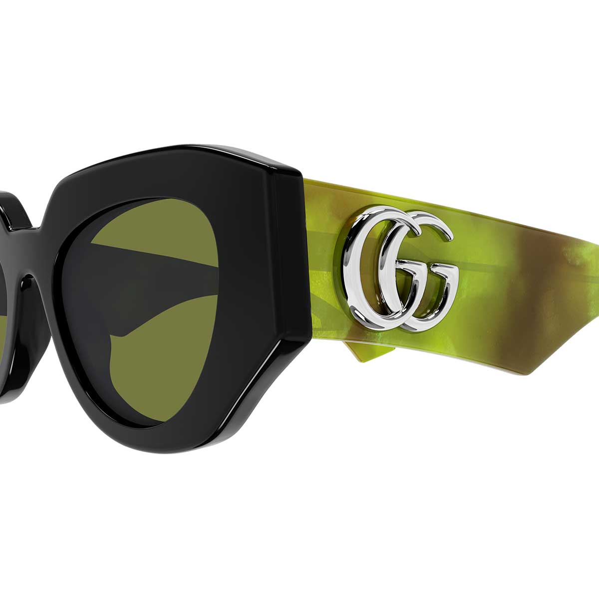 Gucci Occhiali da Sole GG1421S 010 NeroMarrone/Verde Donna 3