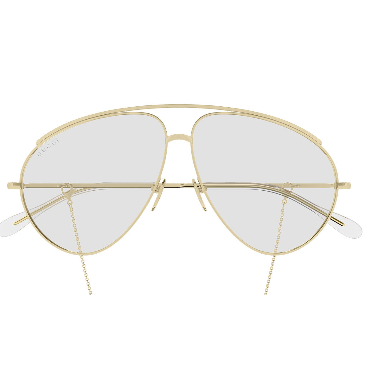 Gucci Occhiali da Sole GG1654S 010 Oro/Trasparente Donna Con Catenina