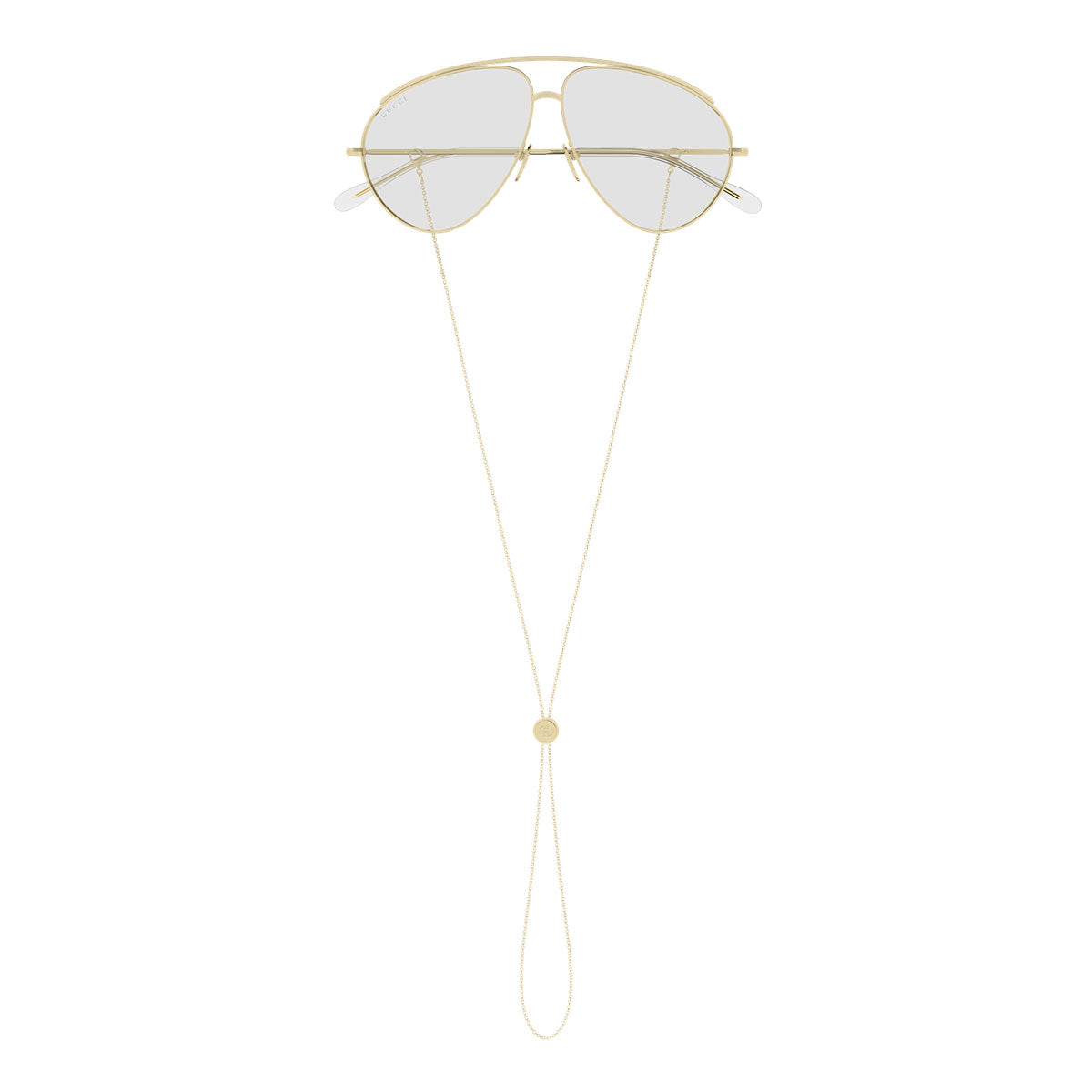 Gucci Occhiali da Sole GG1654S 010 Oro/Trasparente Donna Con Catenina