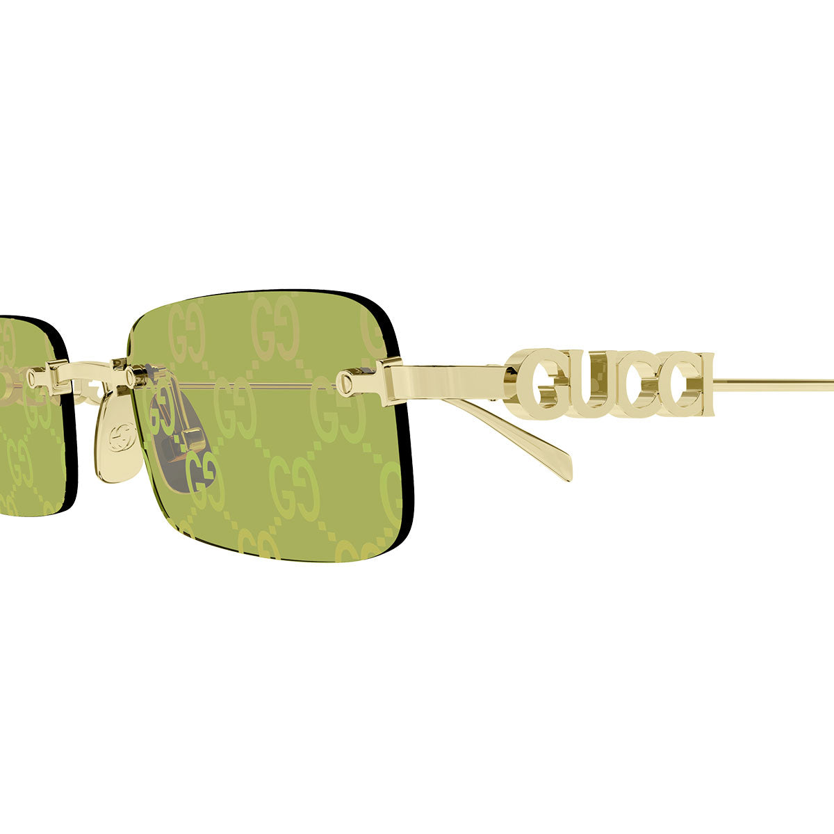 Gucci Occhiali da Sole GG1808S 002 Oro/Verde Uomo