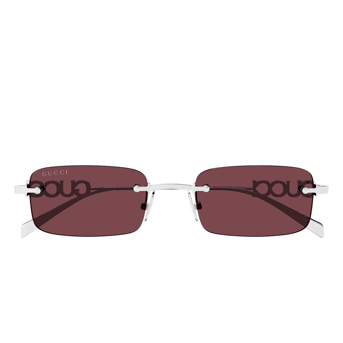 Gucci Occhiali da Sole GG1808S 004 Argento/Rosso Uomo