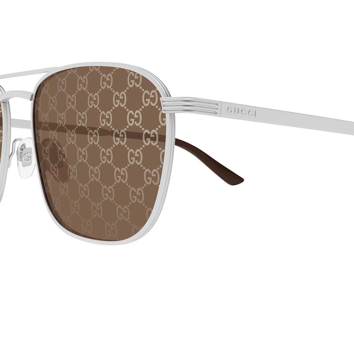 Gucci Occhiali da Sole GG1881S 004 Argento/Marrone Uomo