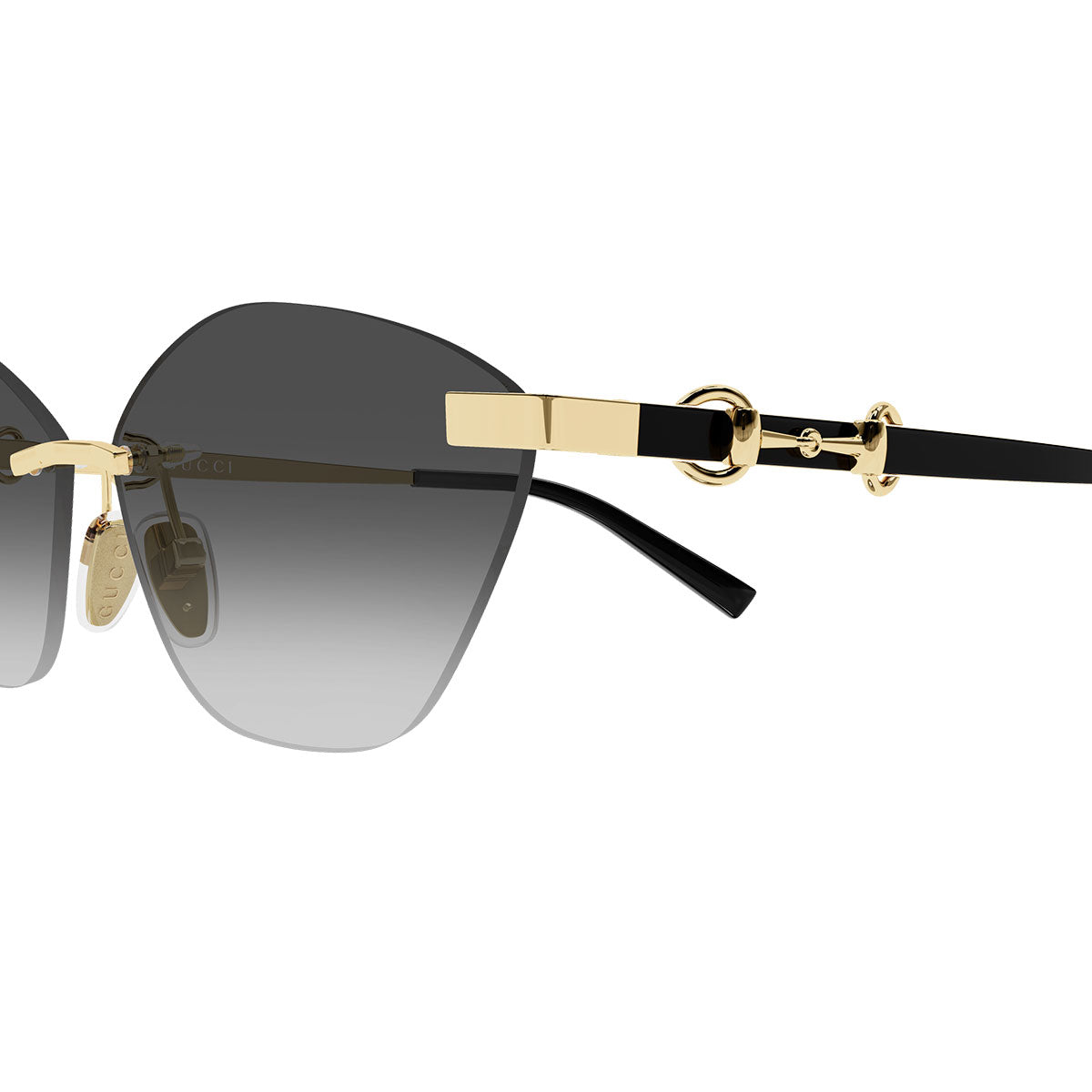 Gucci Occhiali da Sole GG2050S 001 Nero Oro/Grigio Sfumato Donna