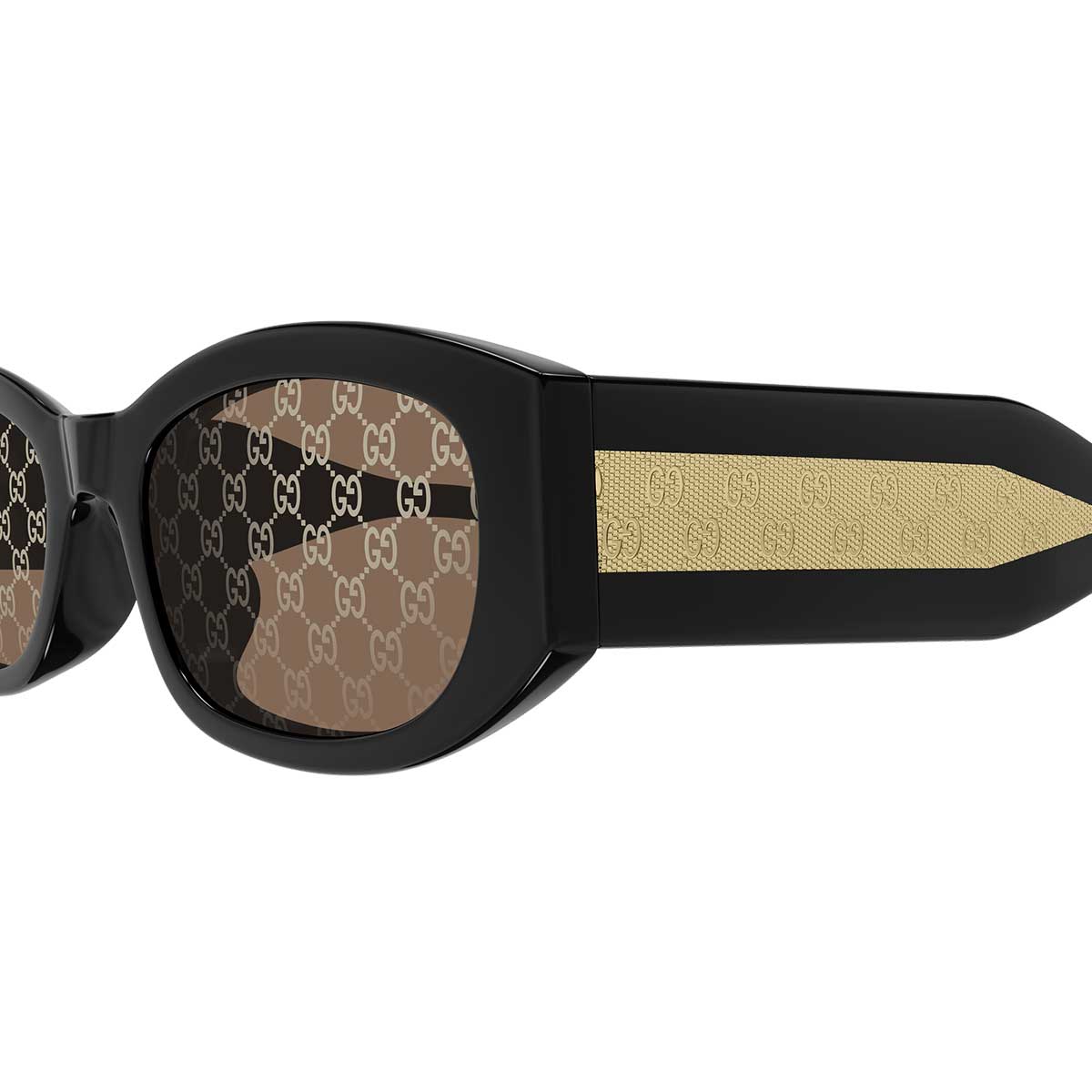Gucci Occhiali da Sole GG2068SA 004 Nero Oro/Marrone Monogram Donna