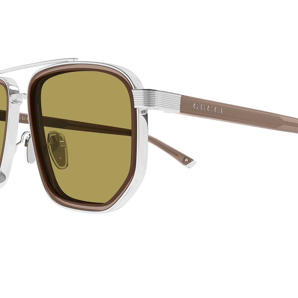 Gucci Occhiali da Sole GG2073S 005 ArgentoMarrone/Verde Uomo