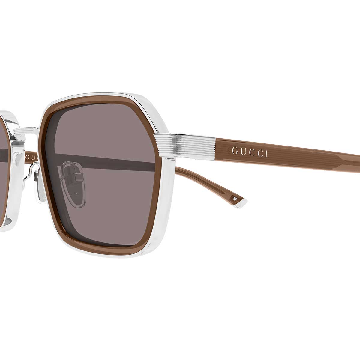 Gucci Occhiali da Sole GG2074S 005 ArgentoMarrone/Marrone Uomo