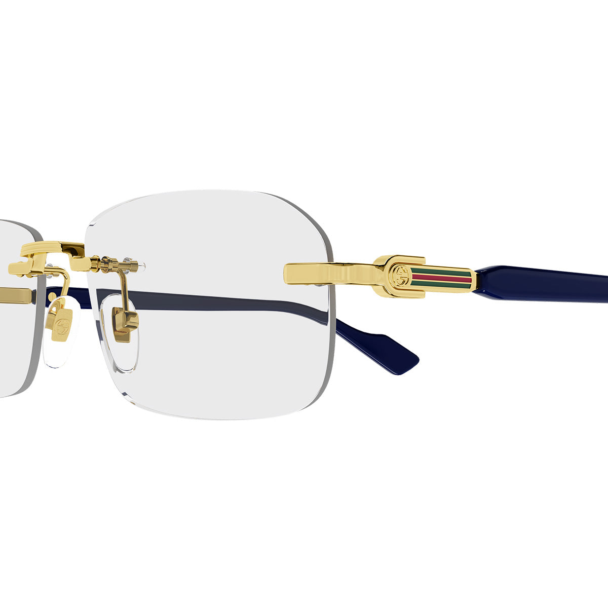 Gucci Occhiali da Vista GG1221O 004 Oro Blu/Trasparente Uomo