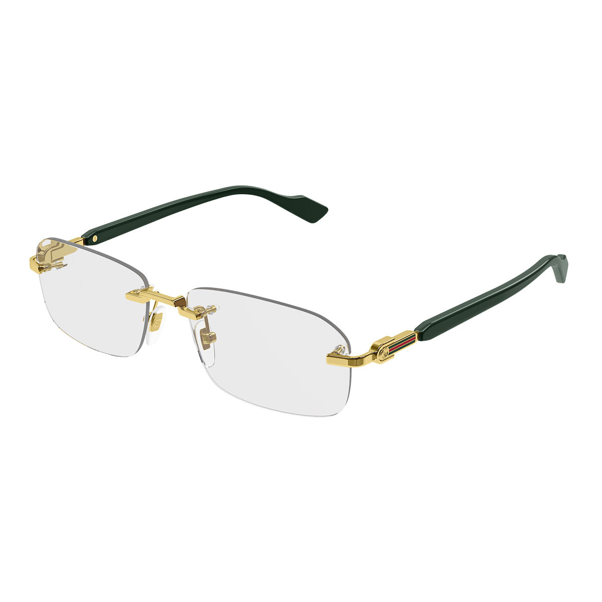 Gucci Occhiali da Vista GG1221O 005 Oro Verde/Trasparente Uomo
