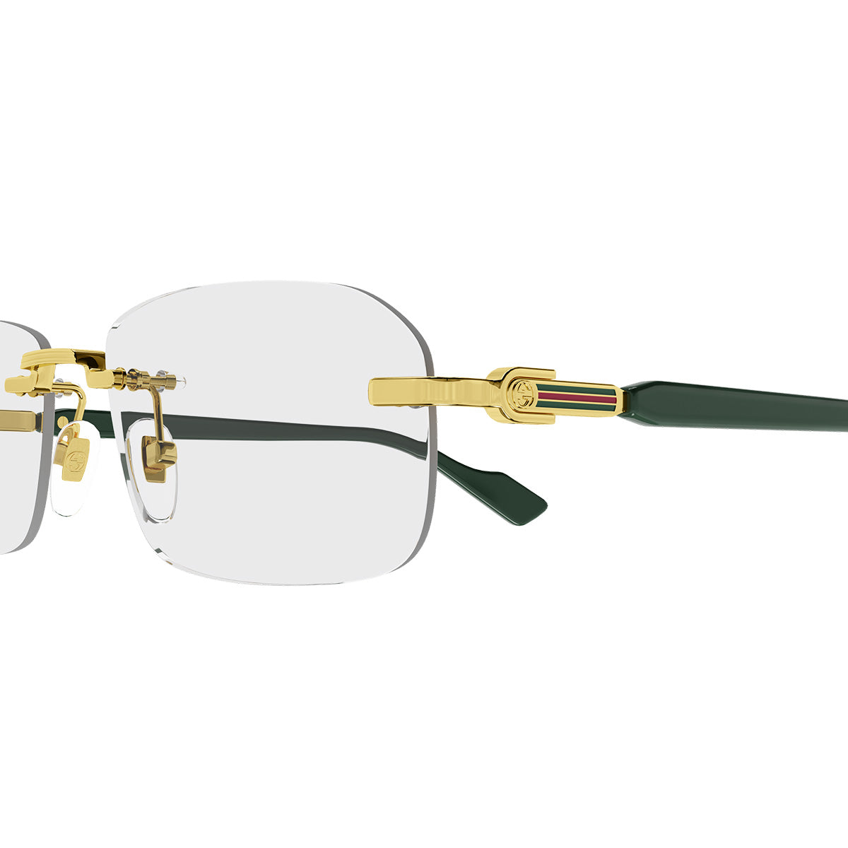 Gucci Occhiali da Vista GG1221O 005 Oro Verde/Trasparente Uomo