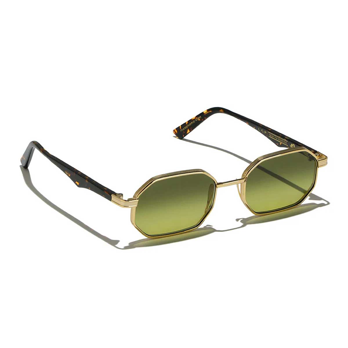 L.G.R. Occhiali da Sole Axum 6463 Oro Marrone Scuro 09/Verde Fotocromatici