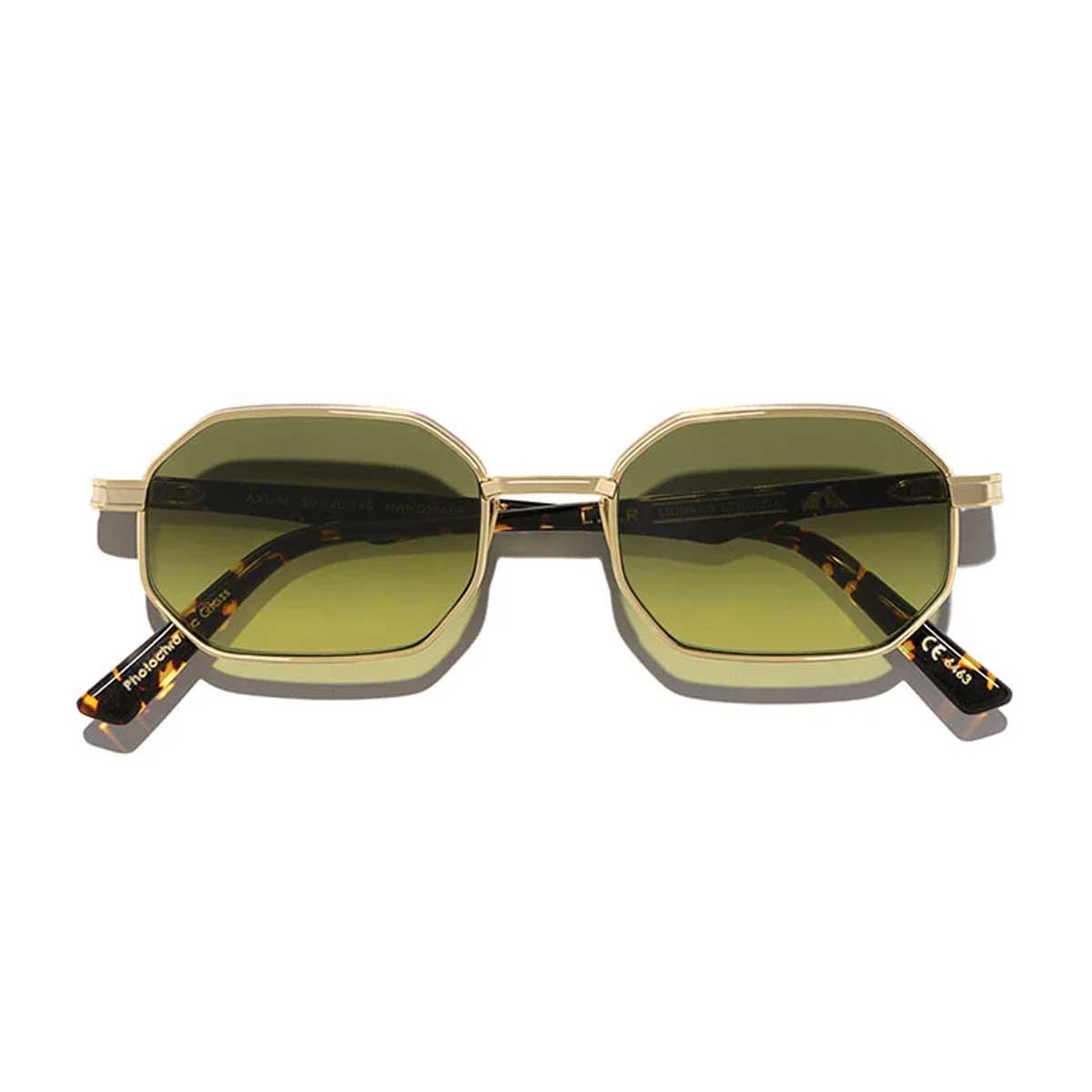 L.G.R. Occhiali da Sole Axum 6463 Oro Marrone Scuro 09/Verde Fotocromatici