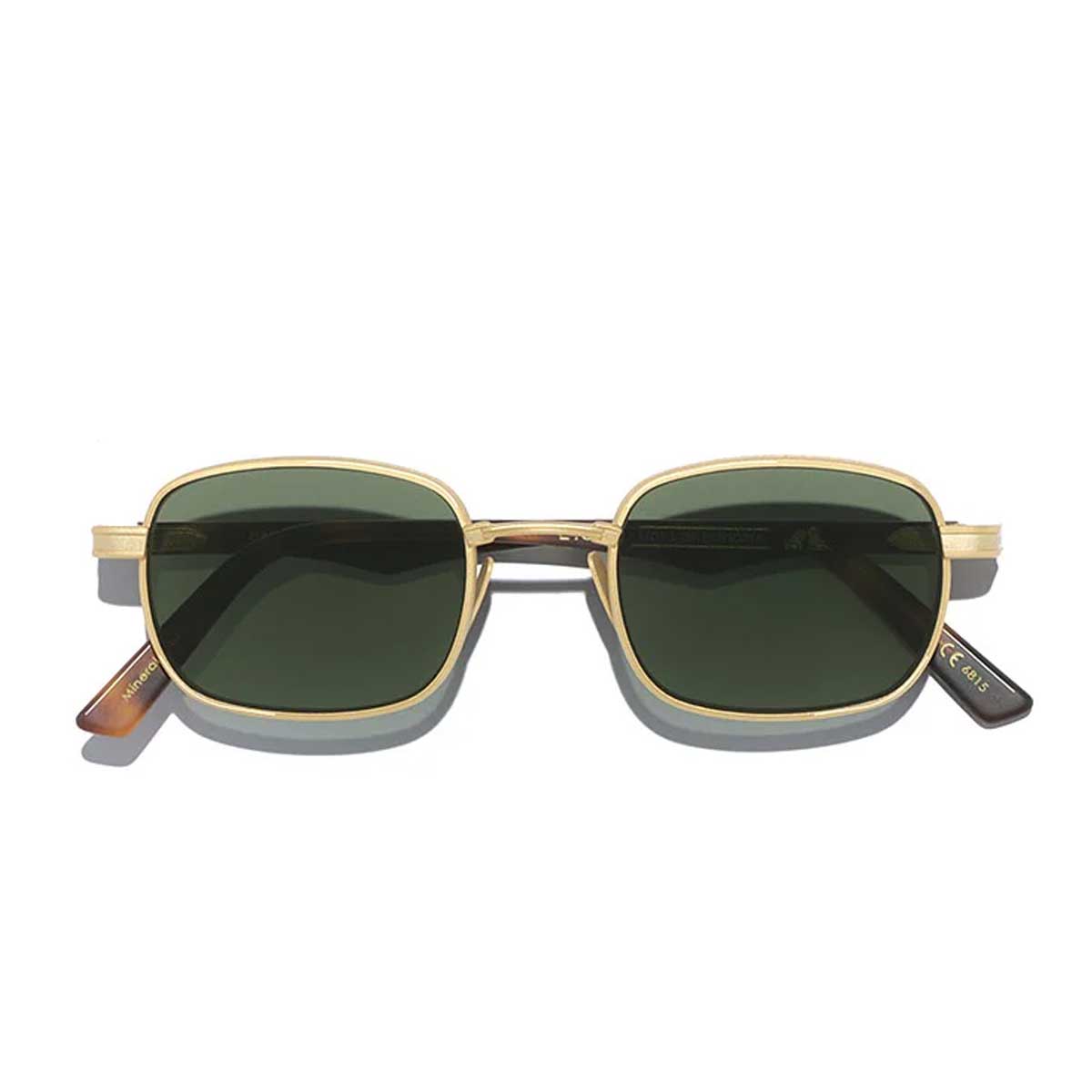 L.G.R. Occhiali da Sole Cactus 6815 Oro Opaco Marrone Maculato 39/Verde G15