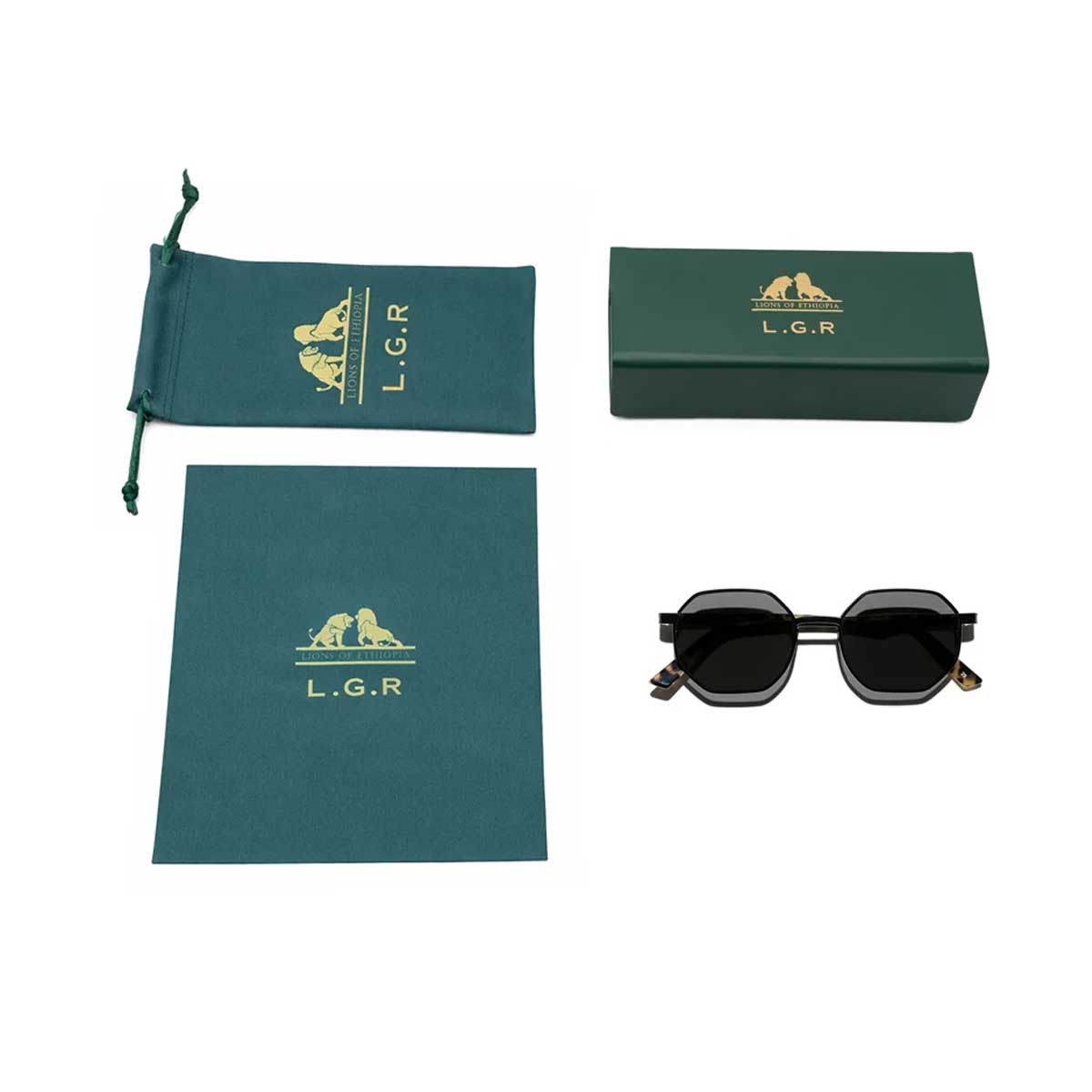 L.G.R. Occhiali da Sole Danakil 6343 Nero Marrone Tartarugato 23/Grigio 4