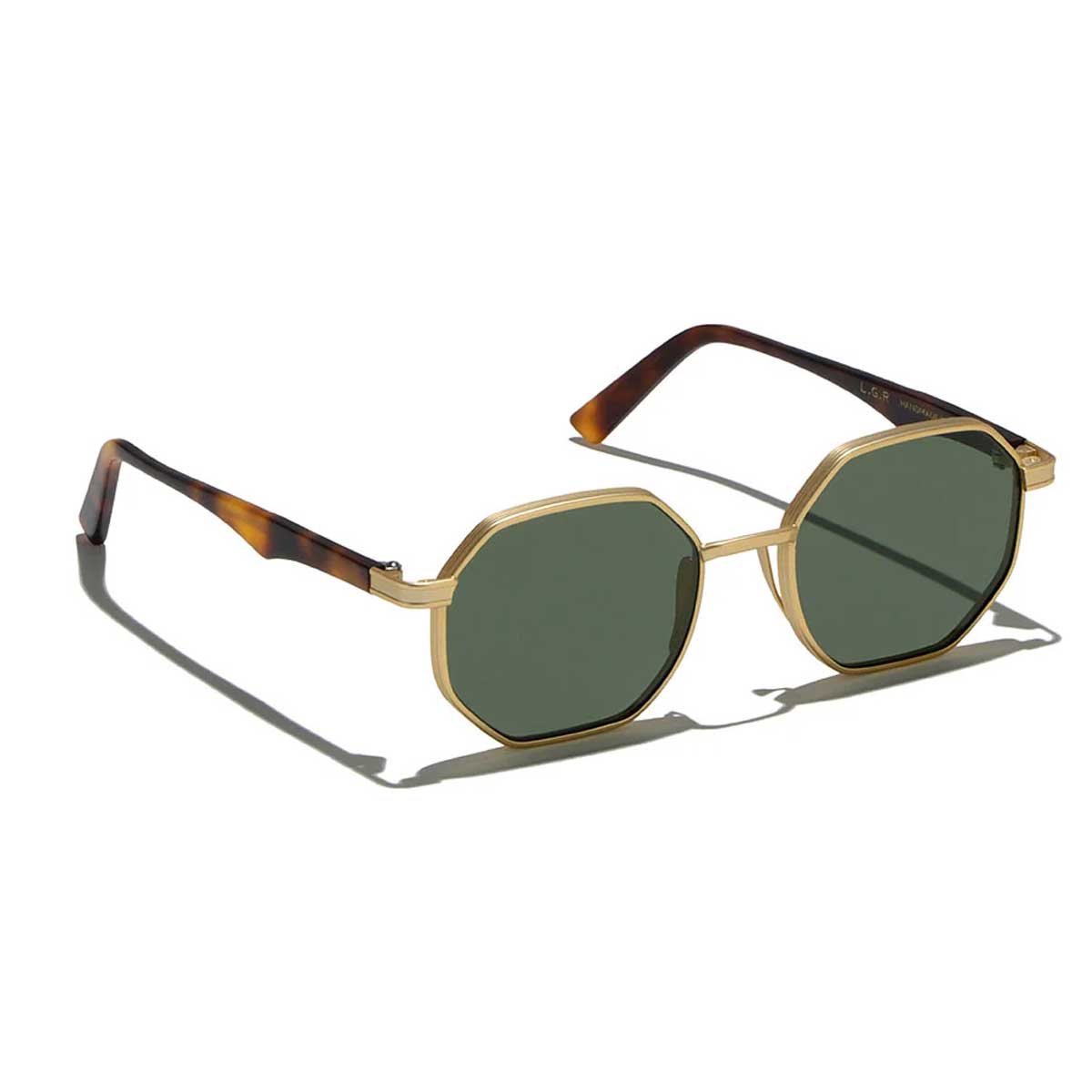 L.G.R. Occhiali da Sole Danakil 6344 Oro Opaco Marrone Maculato 39/Verde G15 2