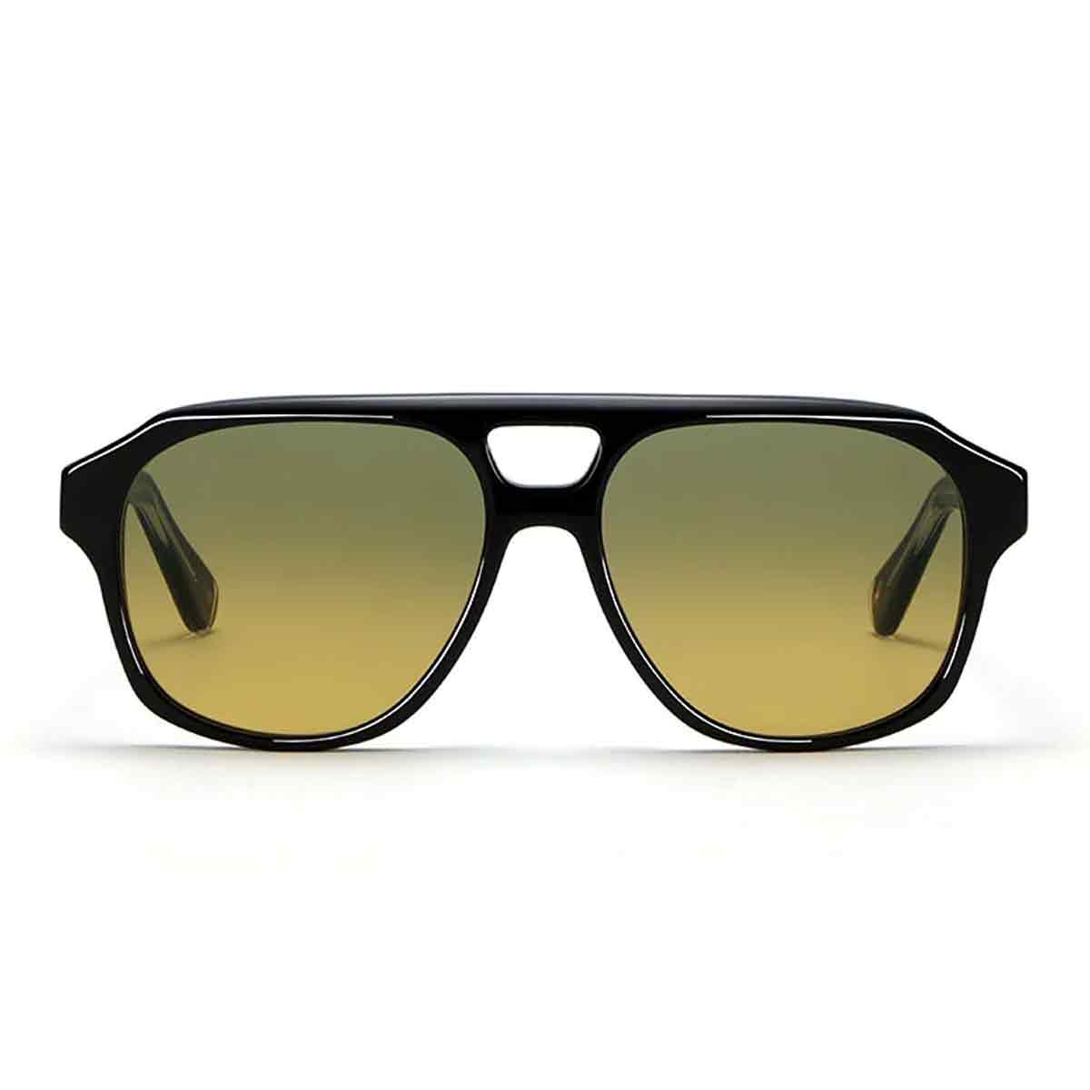 L.G.R. Occhiali da Sole Gabon 7022 Nero Argento 01D/Giallo Sfumato Fotocromatici