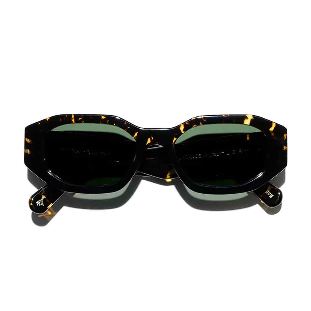 L.G.R. Occhiali da Sole Khartoum 5454 Nero Marrone Scuro 09B/Verde G15