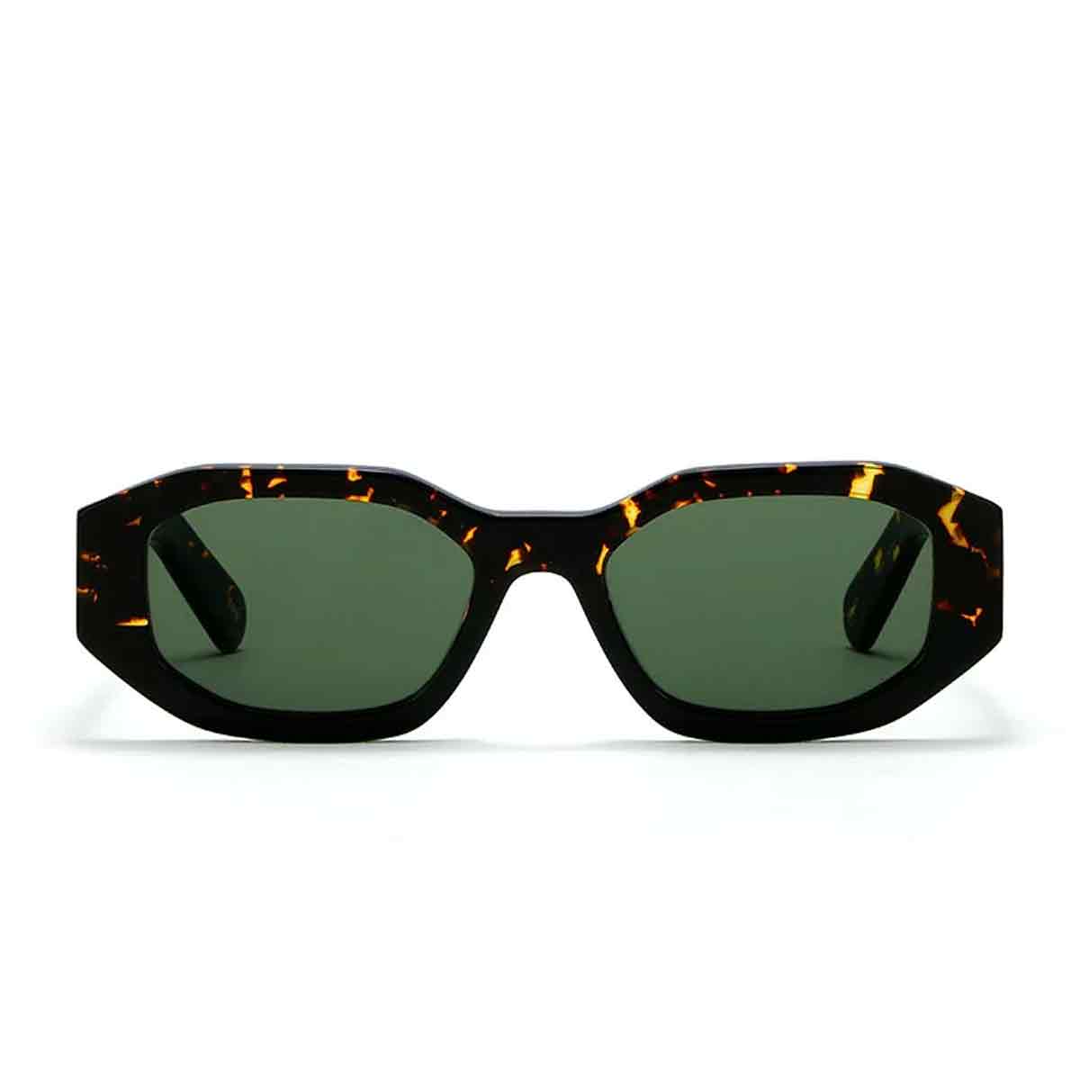 L.G.R. Occhiali da Sole Khartoum 5454 Nero Marrone Scuro 09B/Verde G15