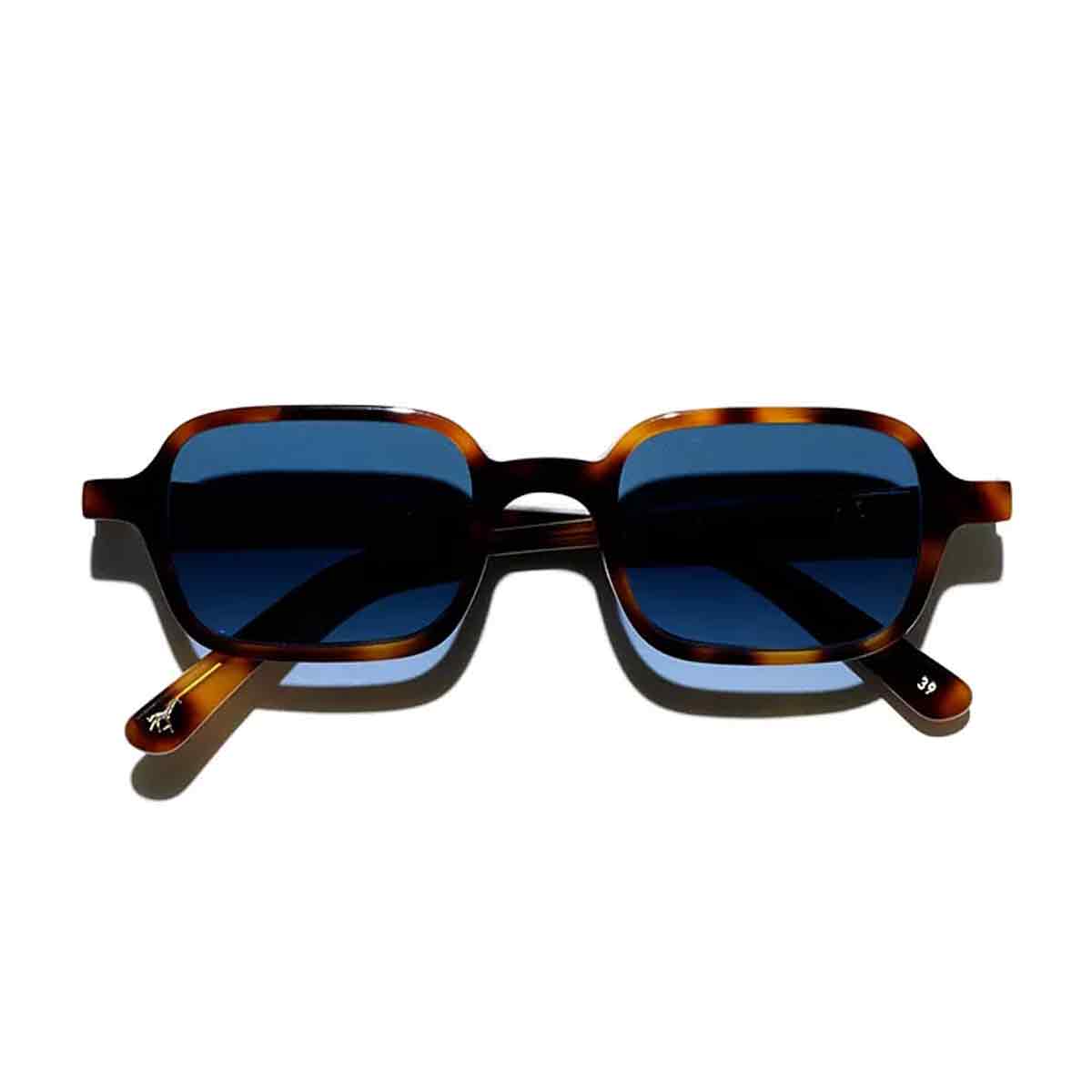 L.G.R. Occhiali da Sole Marrakech Marrone Maculato 39/Blu Sfumato HD