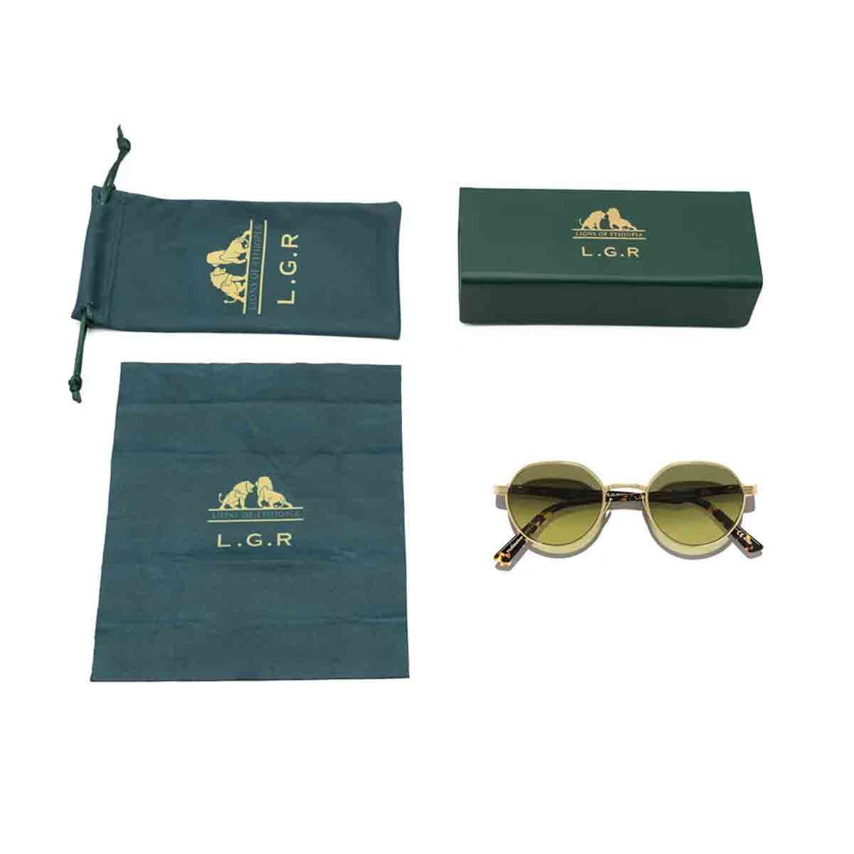 L.G.R. Occhiali da Sole Meknes Oro Marrone Scuro 09/Verde Fotocromatici