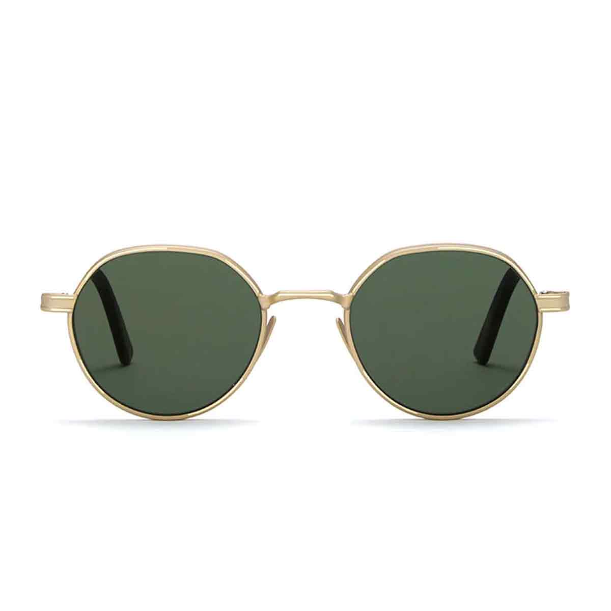 L.G.R. Occhiali da Sole Meknes Oro Opaco Marrone Maculato 39/Verde G15
